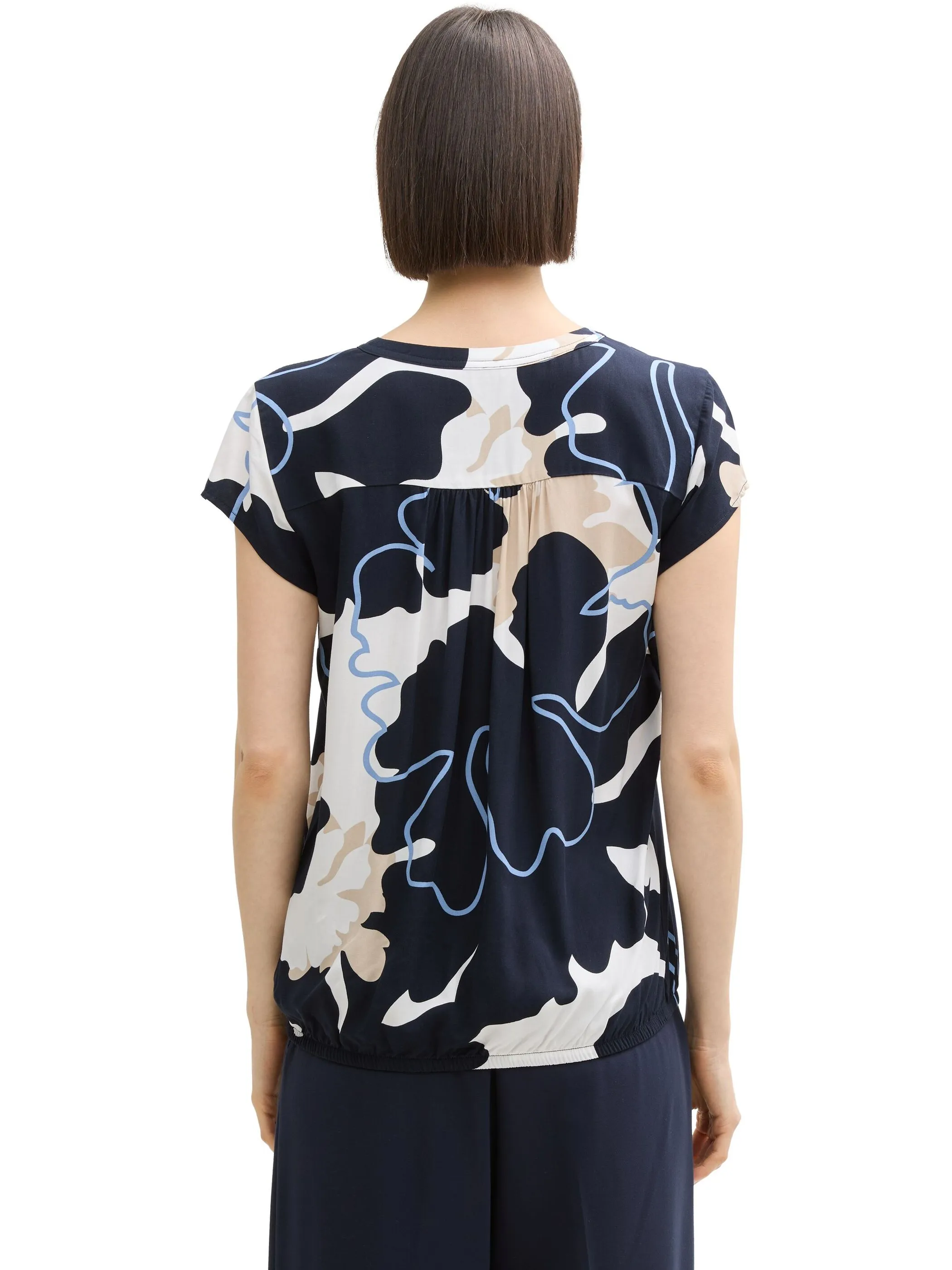 Tom Tailor 1045238 NOS blouse printed shortsleeve Marine 905962 37124 3 Tom Tailor 1045238 NOS blouse printed shortsleeve Marine 905962 37124 3