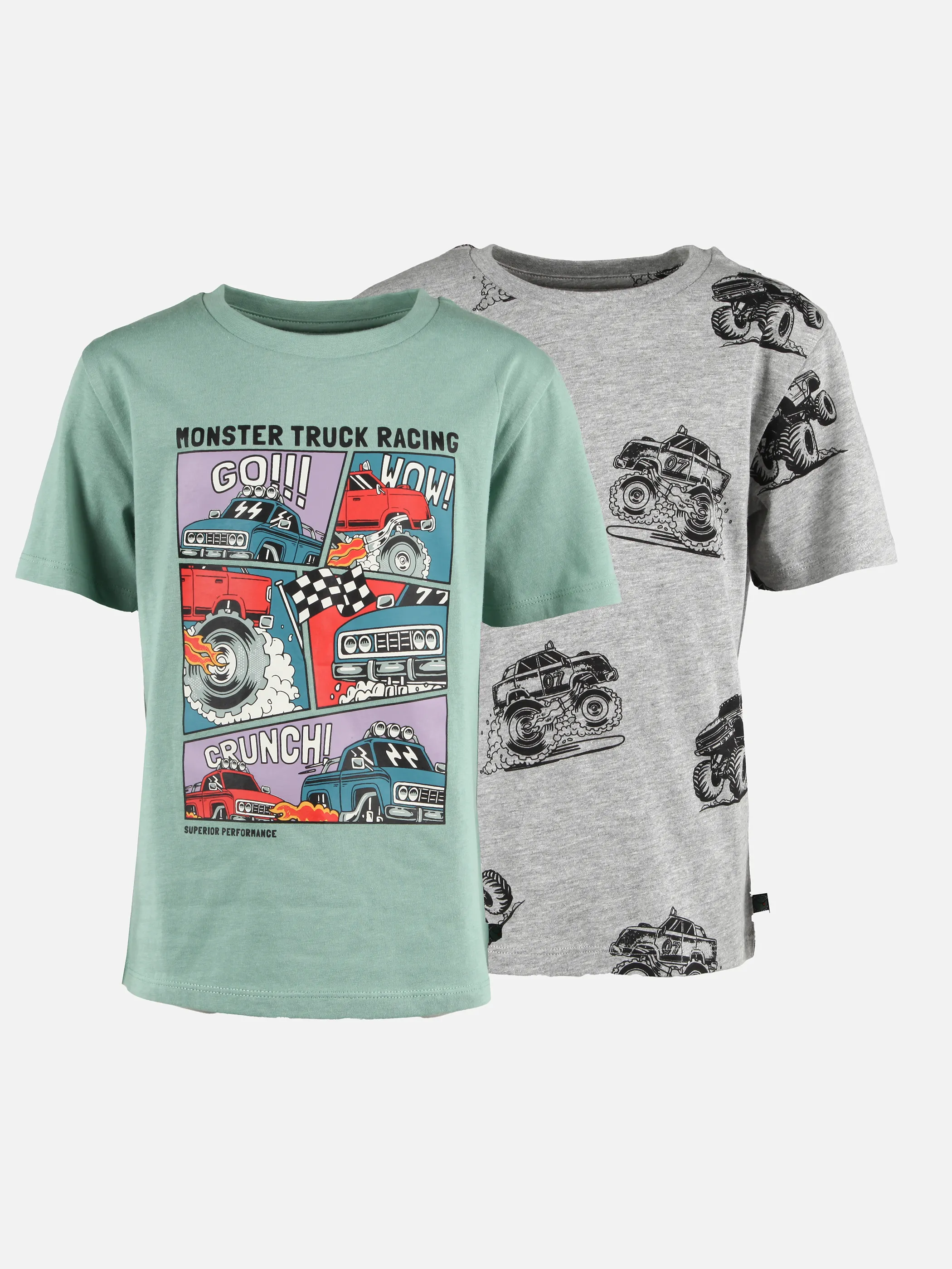 One Way MB 2er Pack T-Shirts ; Auto AOP u. Auto Frontprint Grün 921629 GRÜN 1