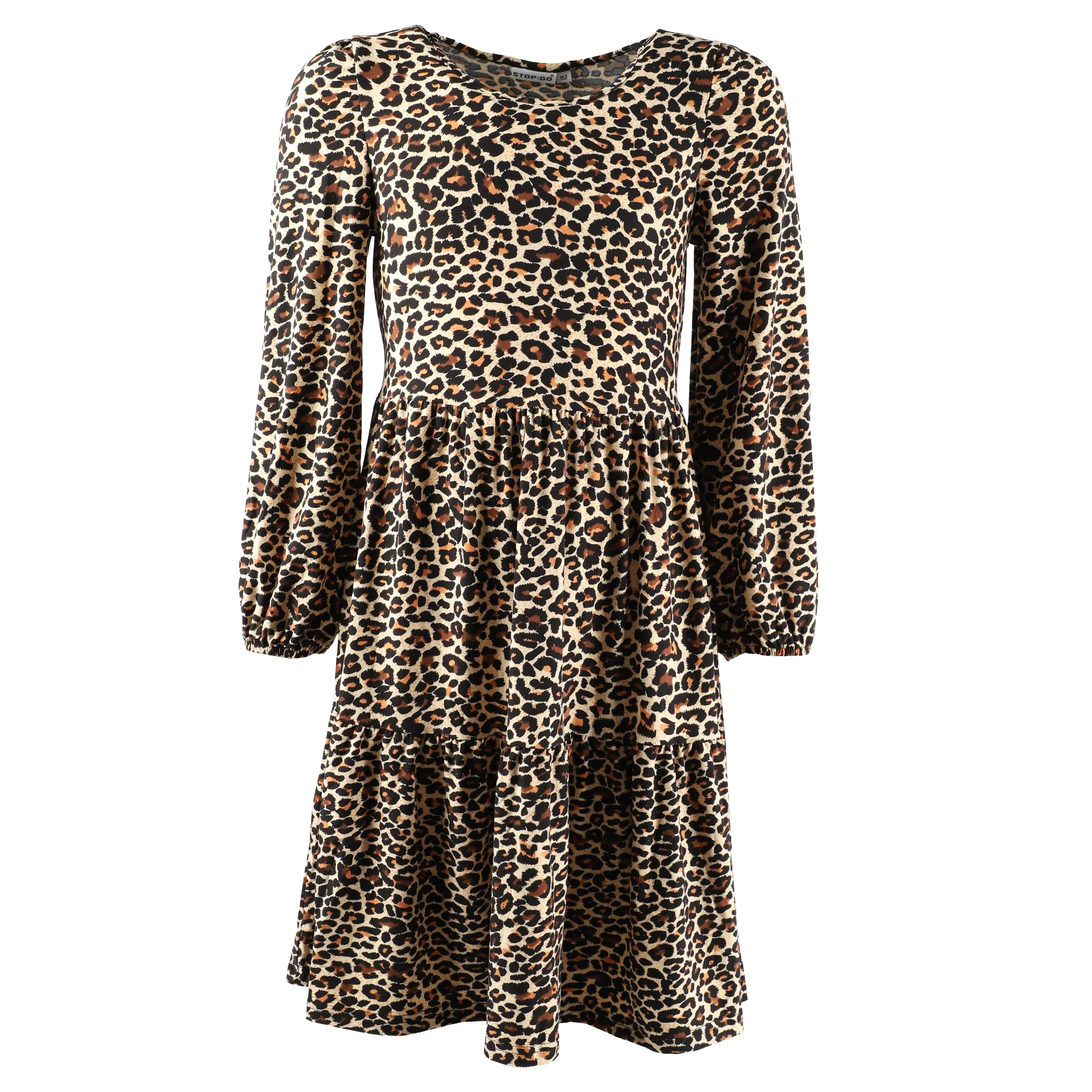 Stop + Go JM Longsleeve Kleid in schwarz/pink+schwarz/braun Braun 881753 BRAUN 1