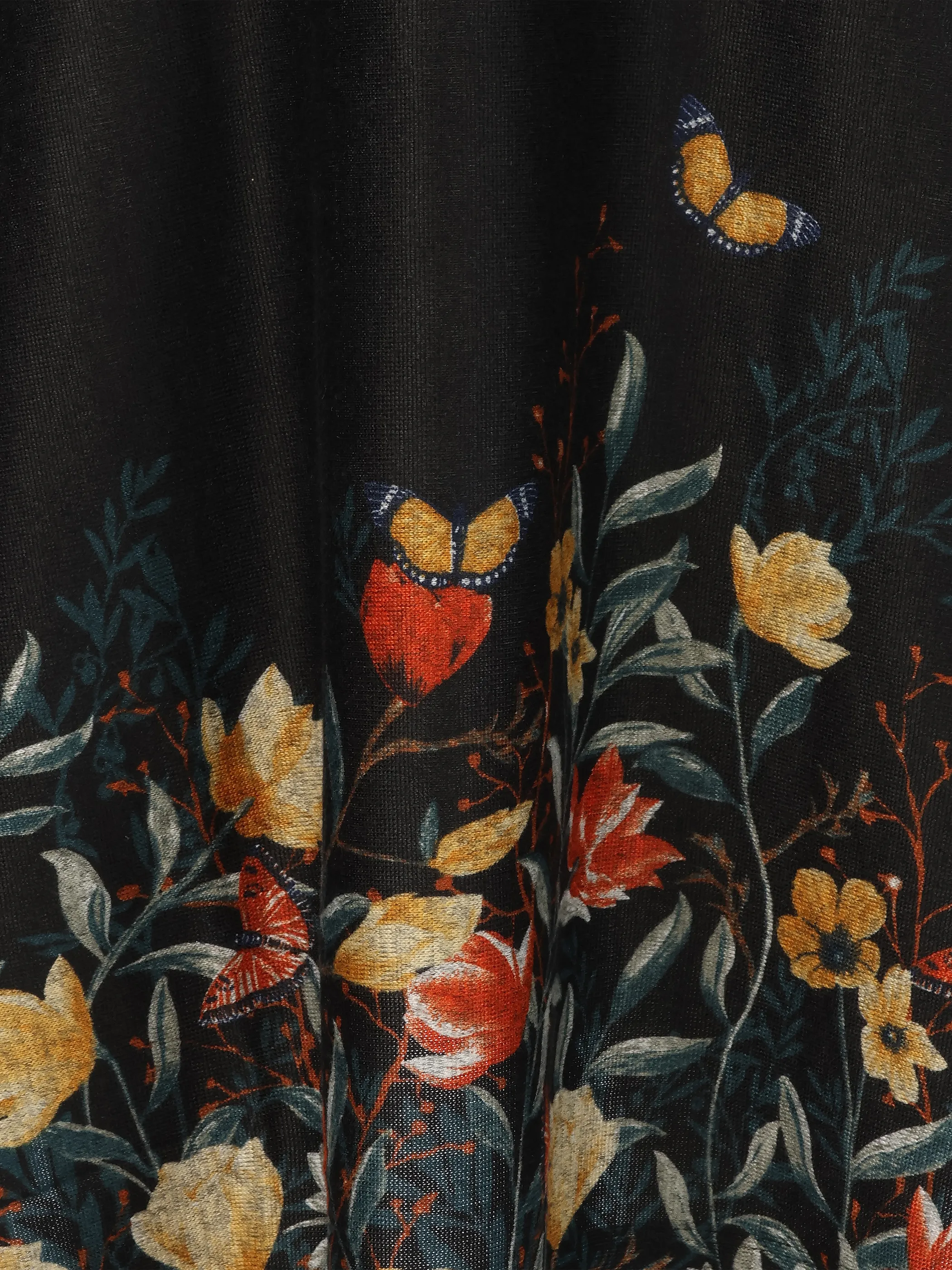 Apricot 583962 Apricot Flower Border Print Swing Dress Schwarz 894093 BLK 3