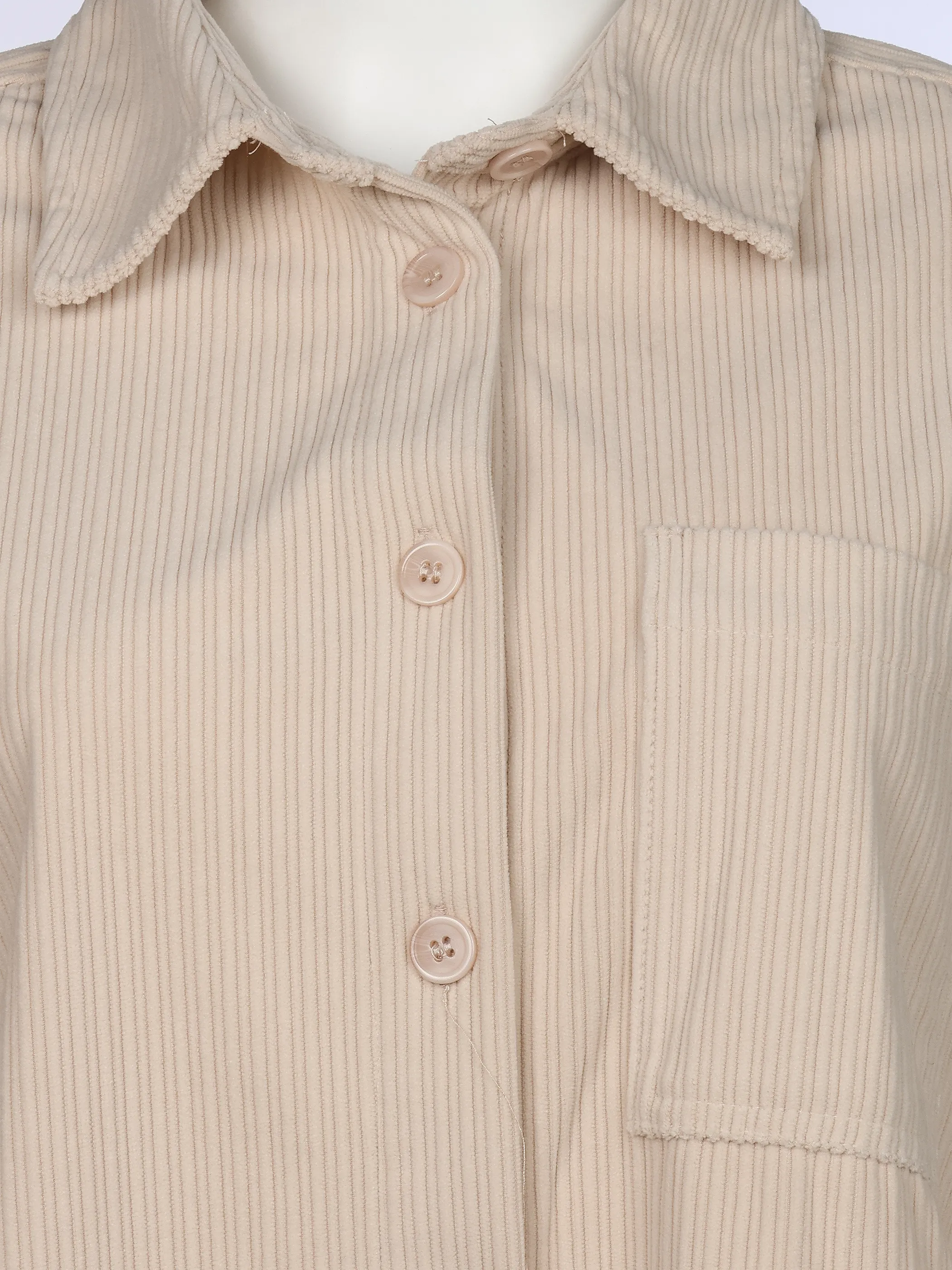 Sure Da-Cordbluse m. Kentkragen Weiß 929062 OFFWHITE 3