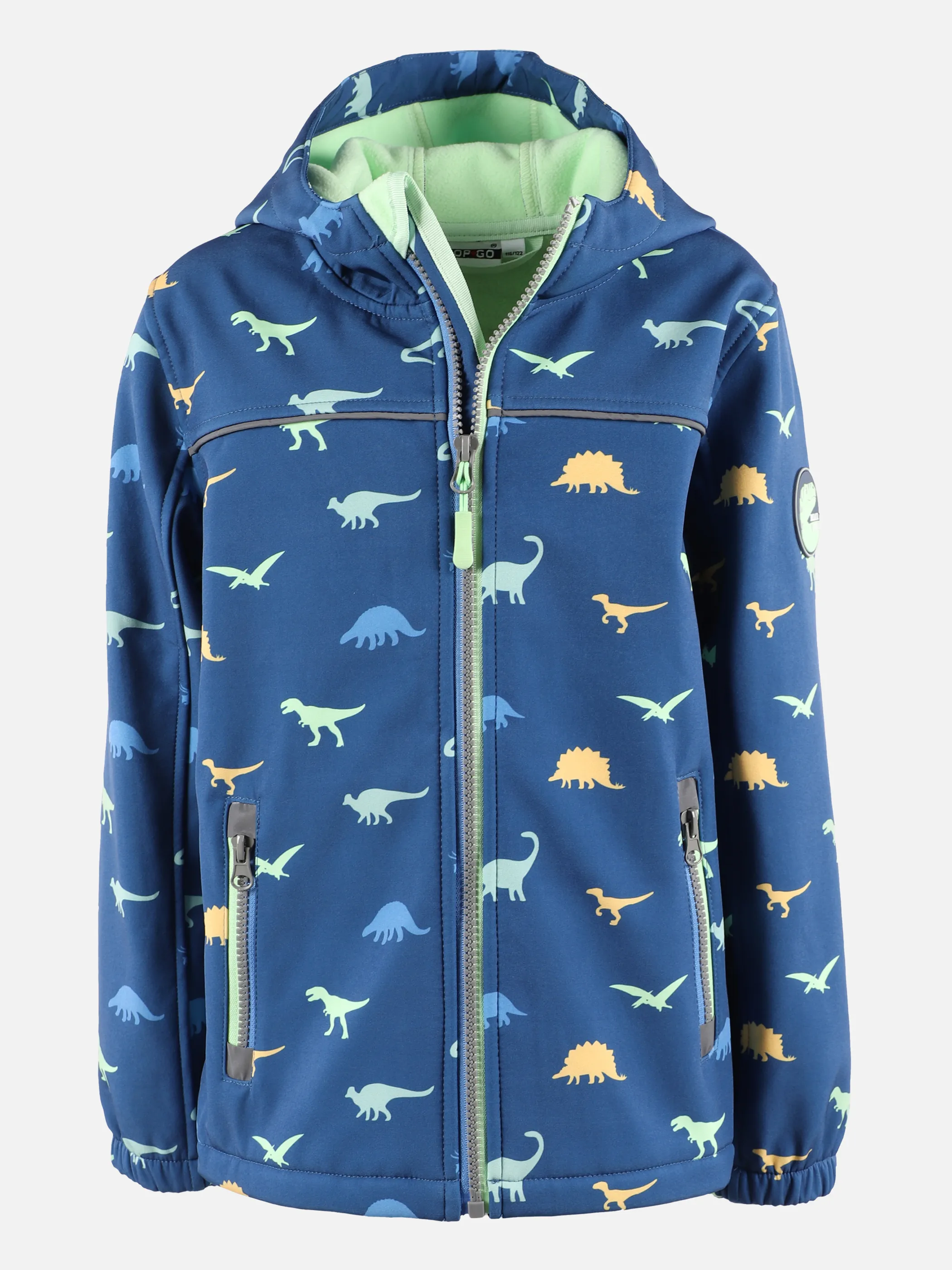 Stop + Go KJ Softshelljacke mit AOP Dino und Kapuze Blau 875504 BLAU 1 Stop + Go KJ Softshelljacke mit AOP Dino und Kapuze Blau 875504 BLAU 1