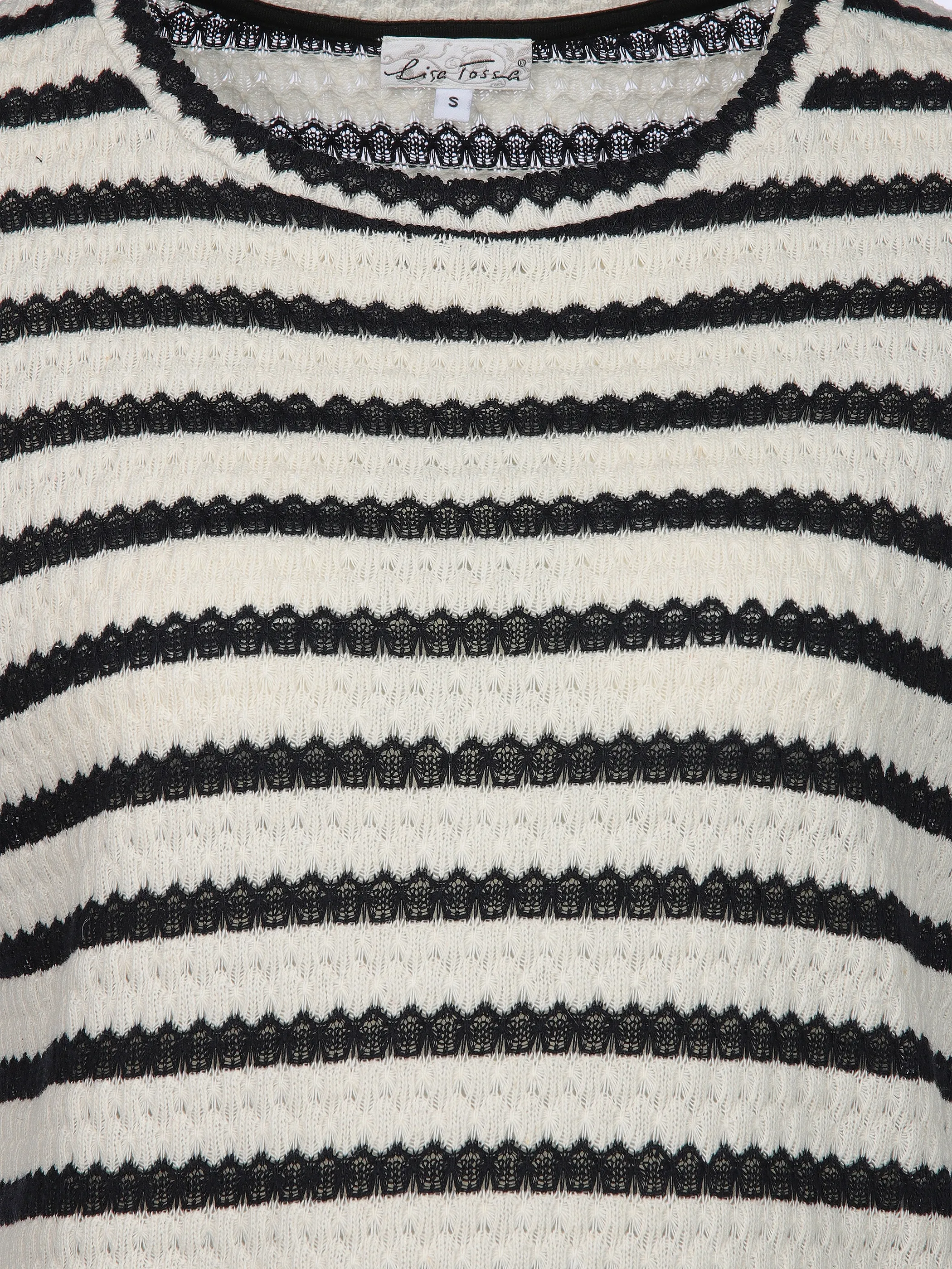 Lisa Tossa Da-Struktur-T-Shirt gestreift Schwarz 907271 SW 3