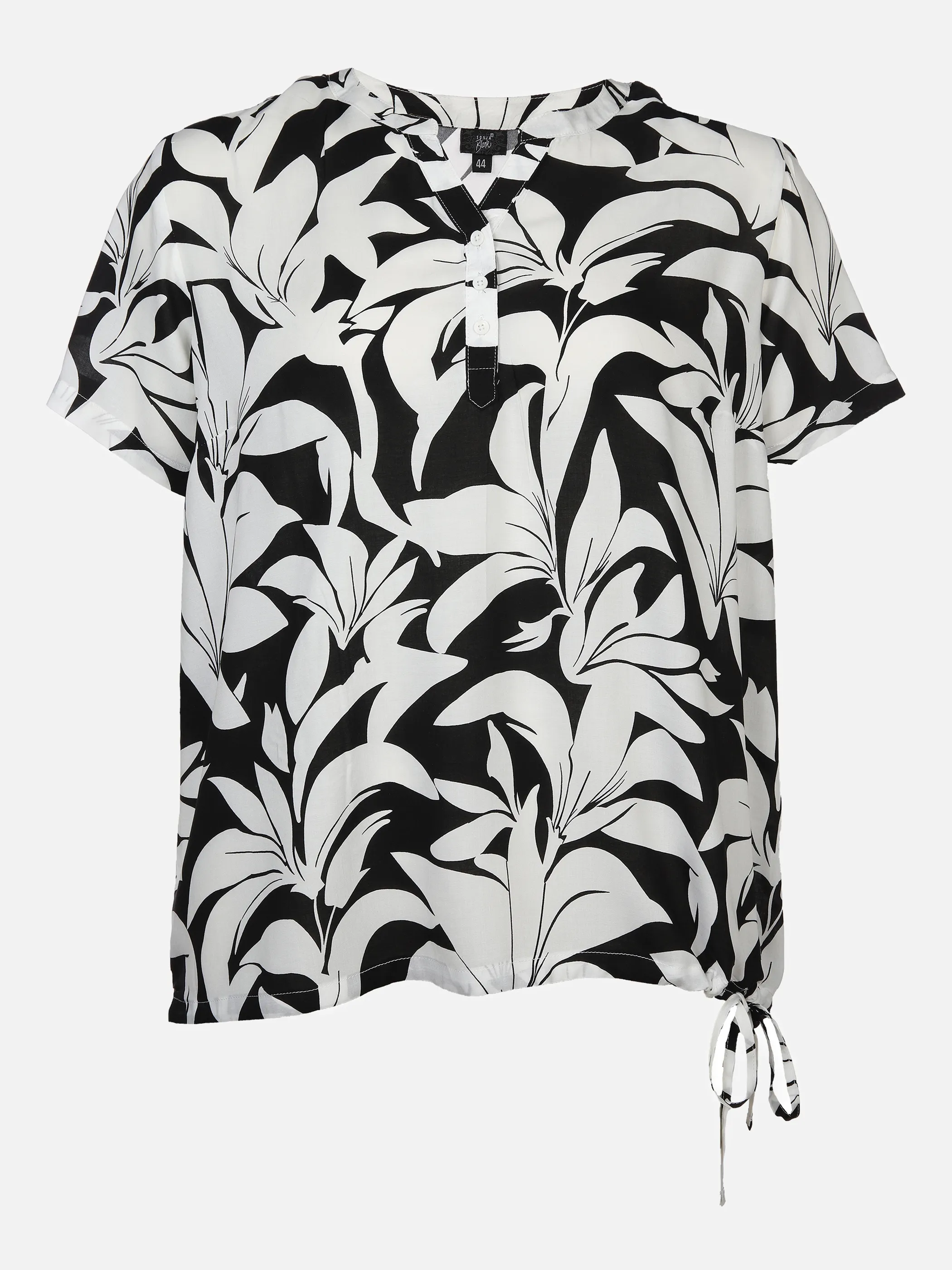 Sonja Blank Da.gr.Gr.Bluse m. Alloverprint Schwarz 877286 SCHWARZ GE 1