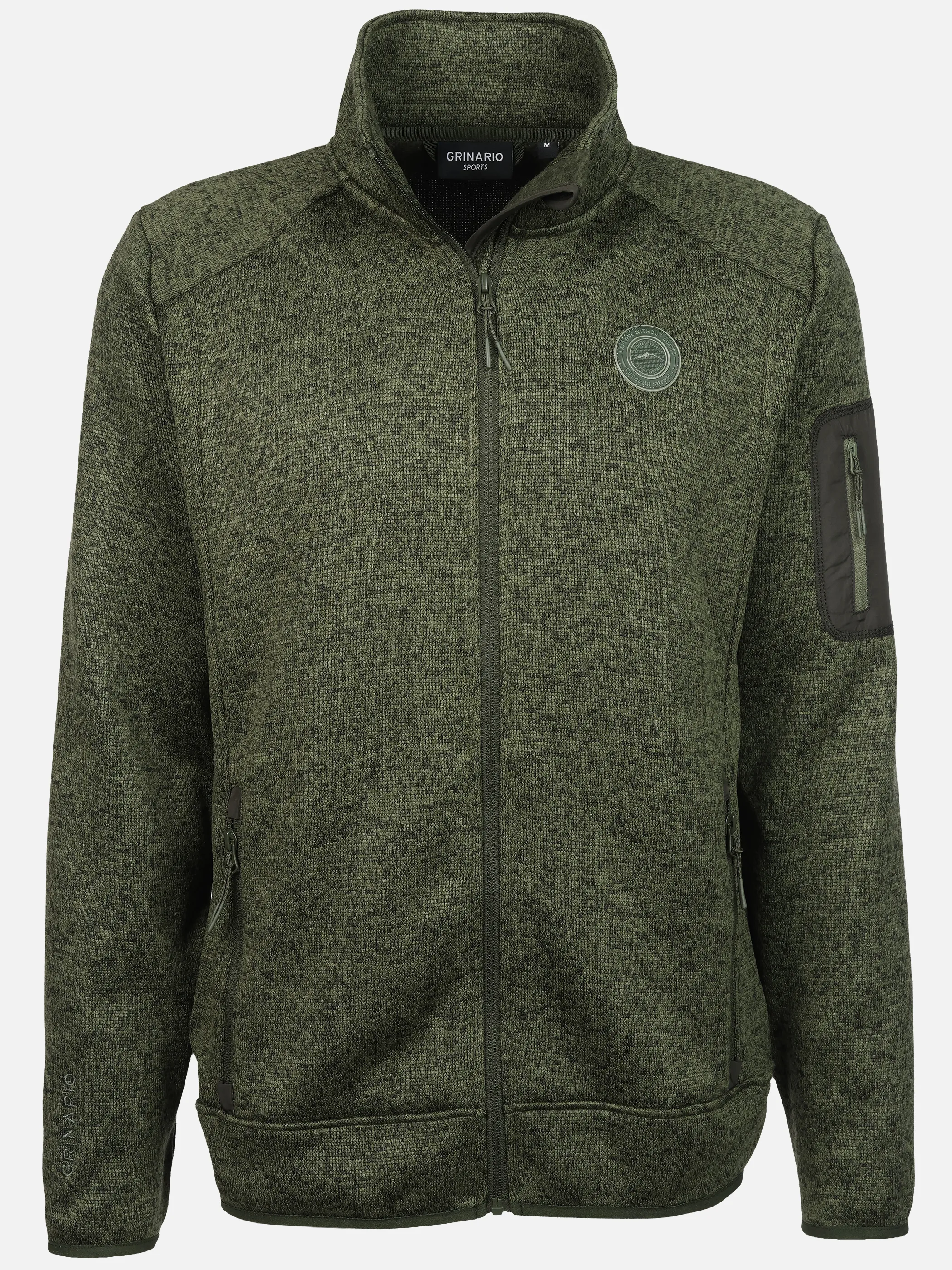 Grinario Sports He-Fleece Jacke, meliert, m. Armtasche Grün 928452 19-0415TCX 1