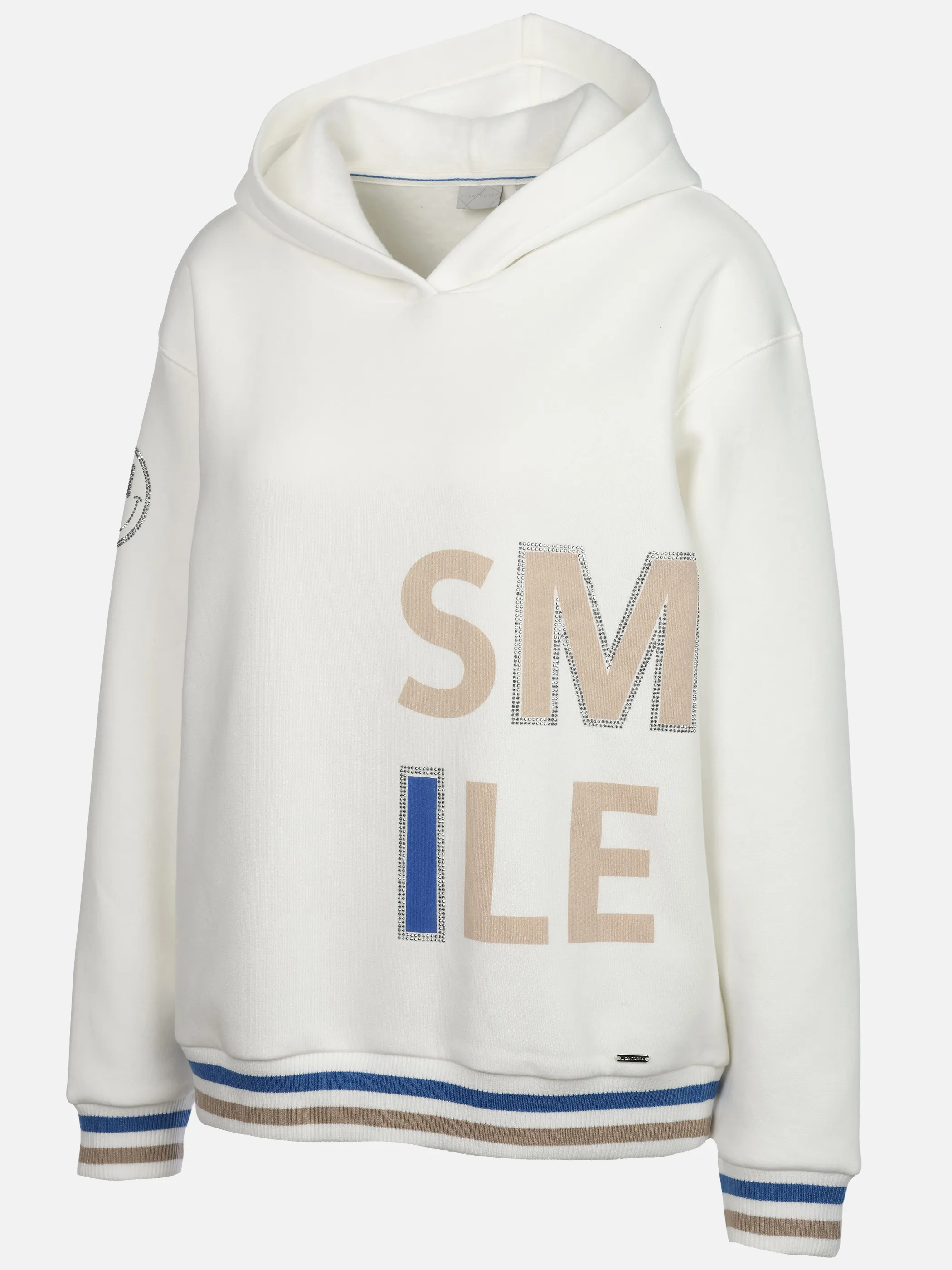 Lisa Tossa Da-Sweatshirt m. Kapuze "Smile Weiß 933524 WHITE 3