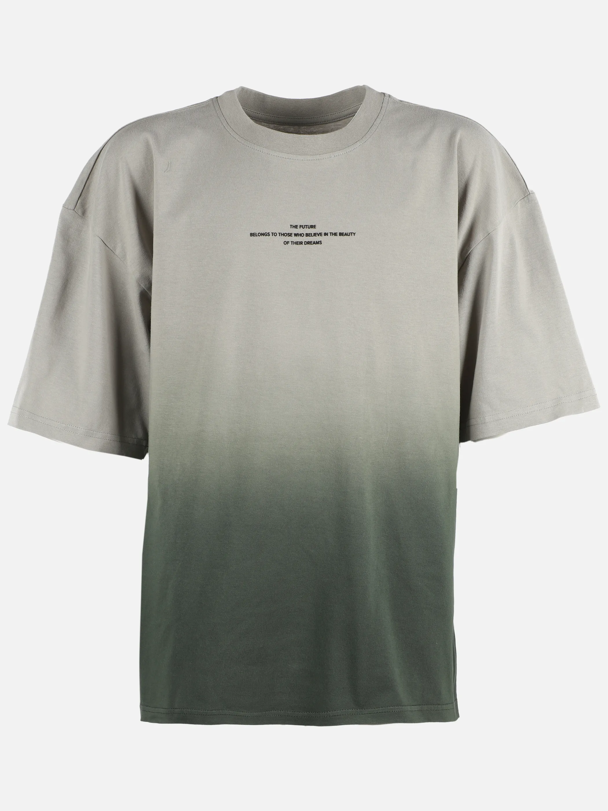 One Way JJ T-Shirt Batiklook in grün + kleiner Frontprint Grün 910086 GRÜN 1