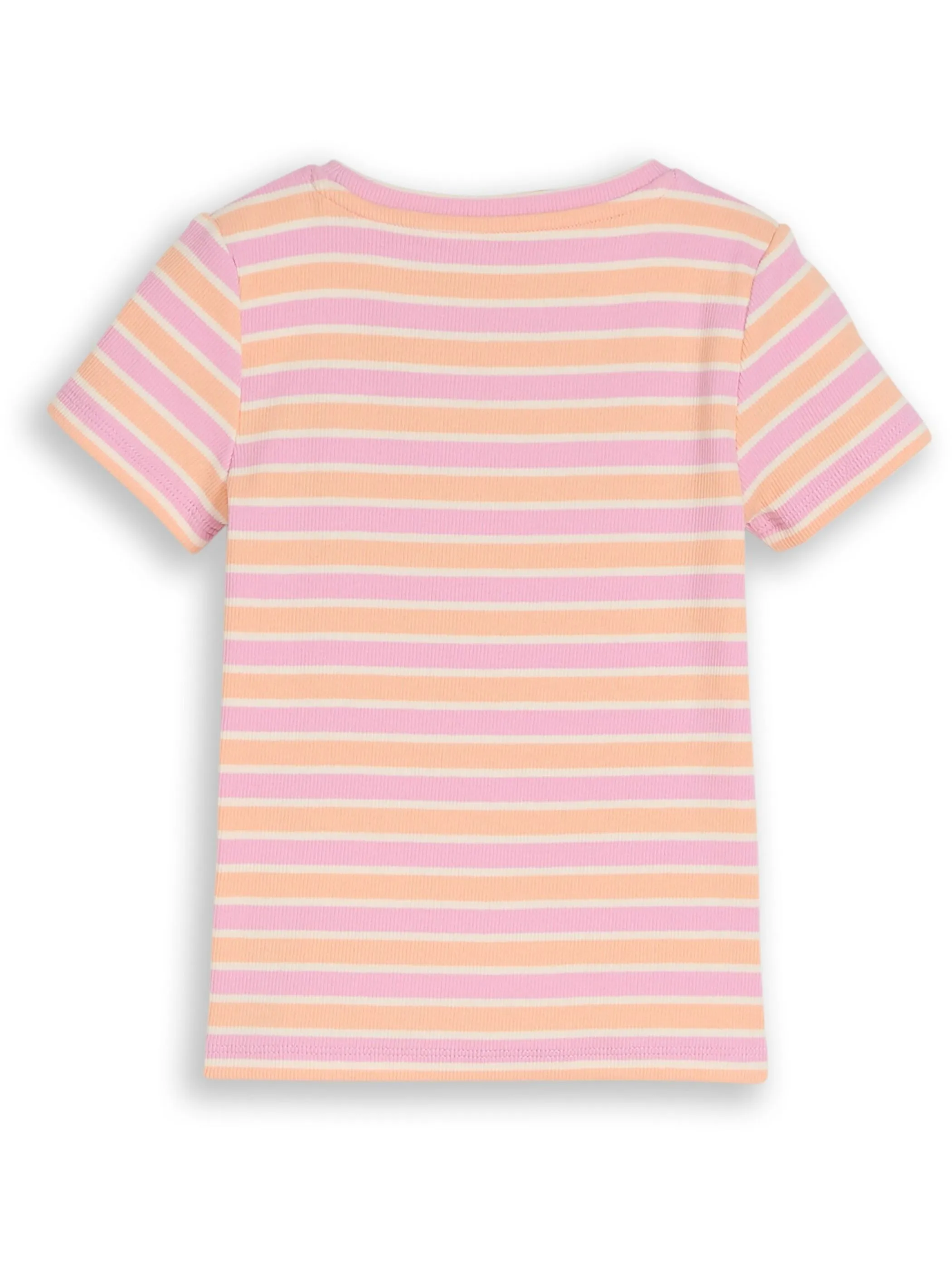 Tom Tailor 1050840 striped rib t-shirt Orange 927852 40114 2