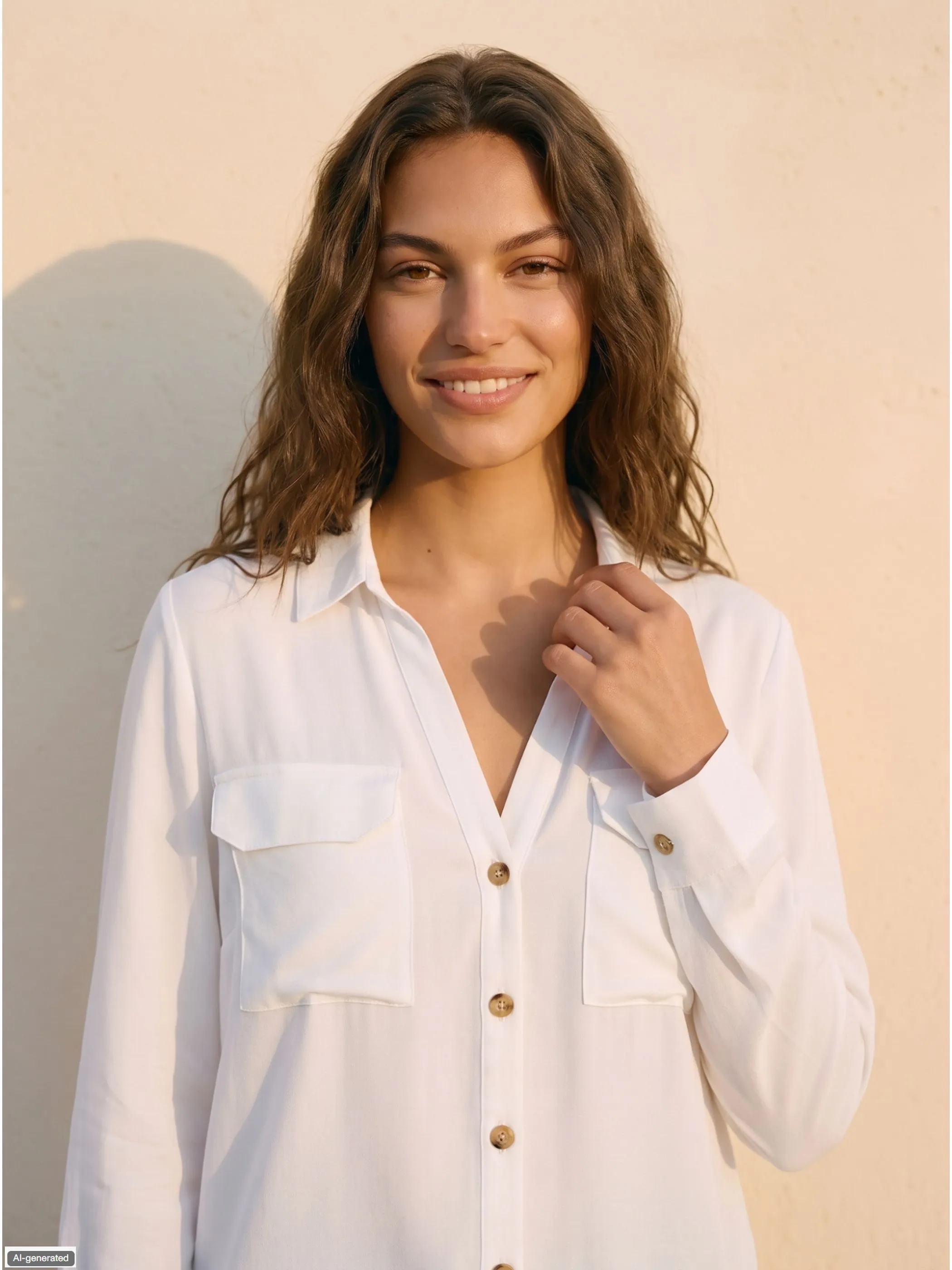 Vero Moda 10275283 VMBUMPY L/S SHIRT NEW Weiß 866195 175598 2