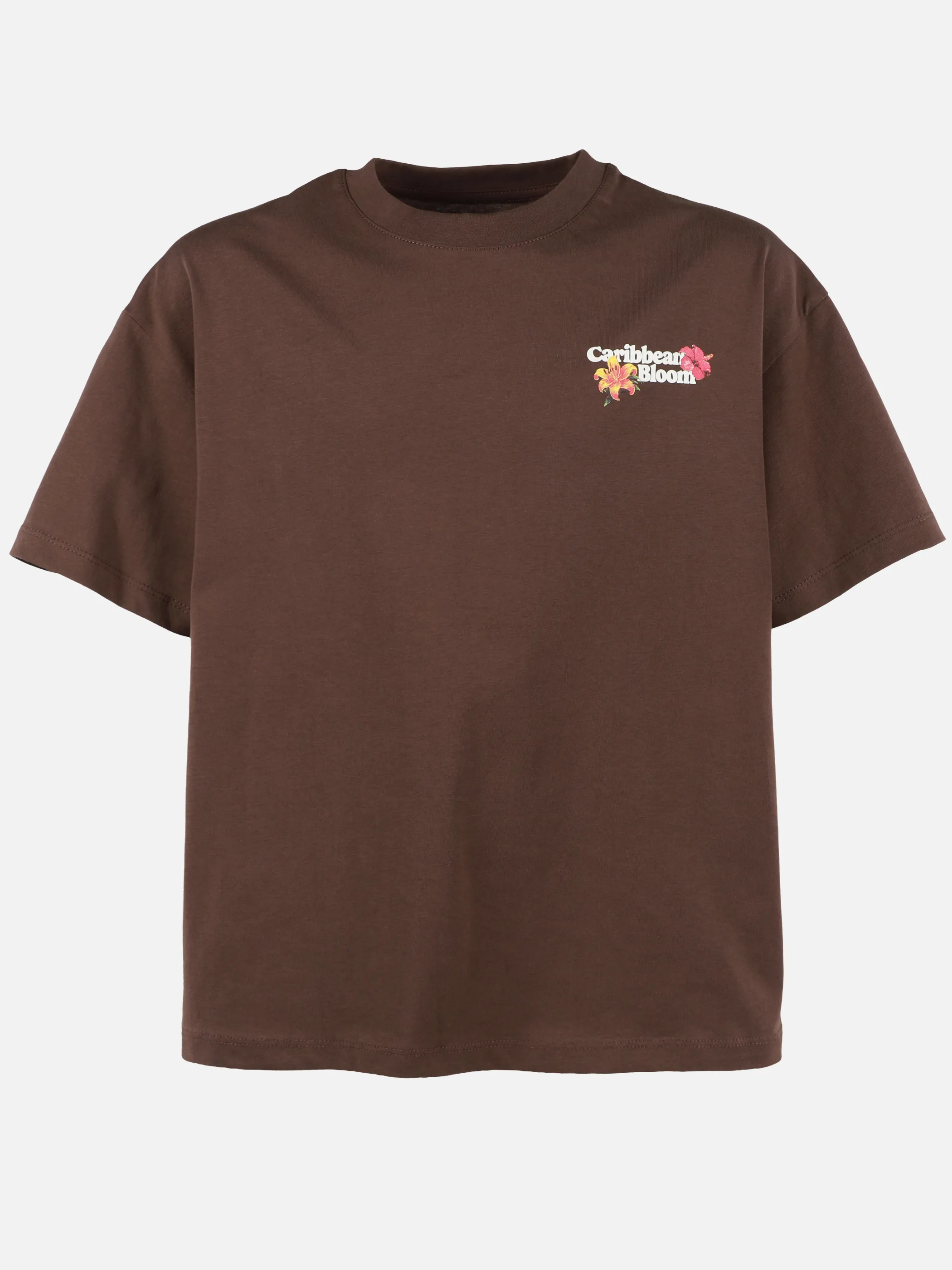 One Way TG T-Shirt mit Caribbean Print in braun Braun 921846 BRAUN 1
