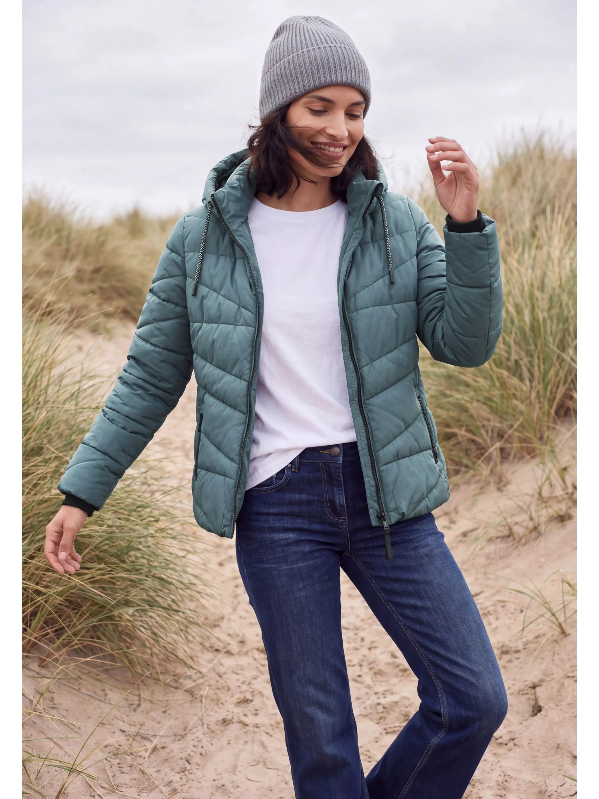 Cecil B202276 TOS Sportive Padded Jacket Blau 930135 17751 3