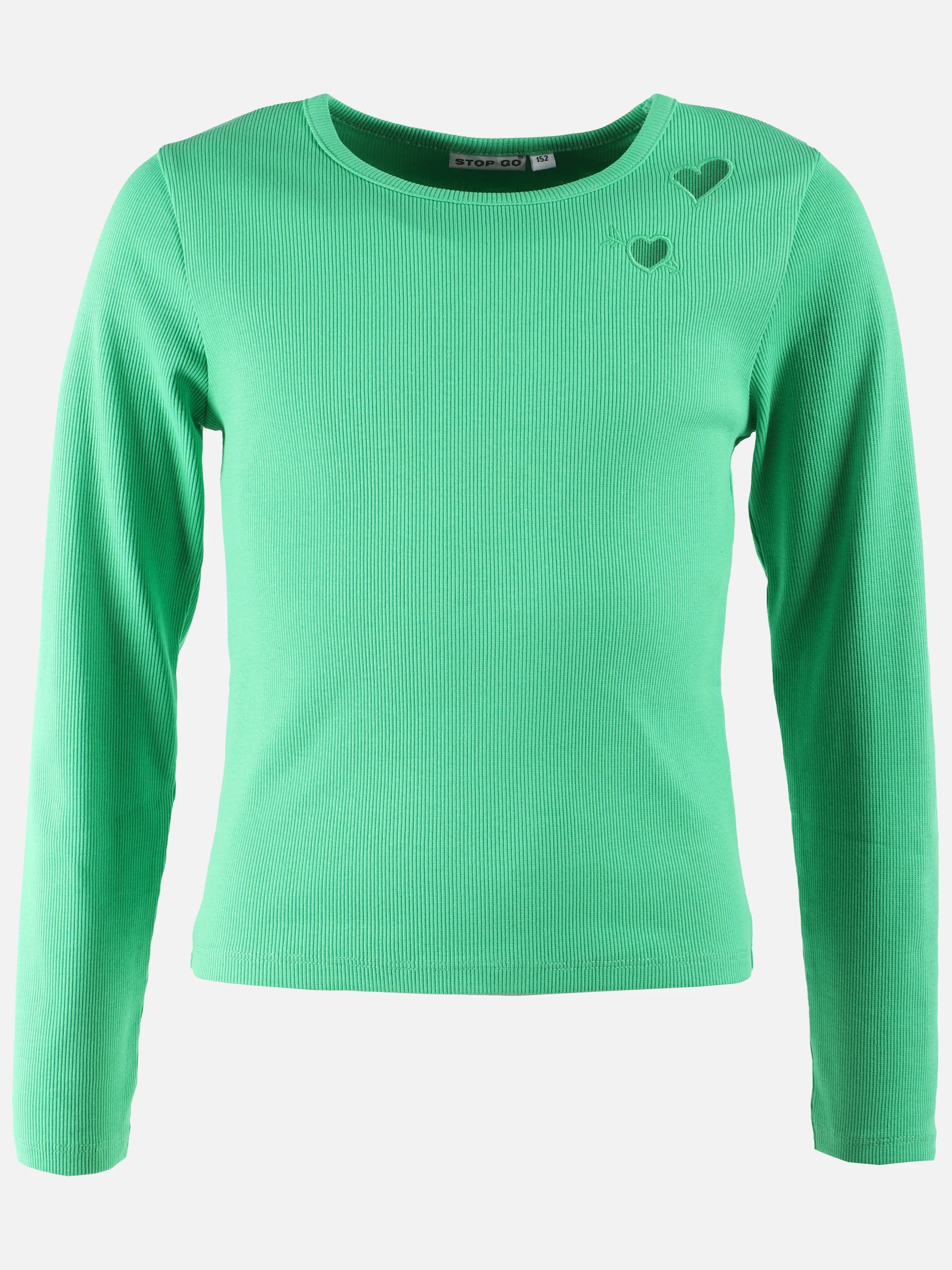 Stop + Go JM Longsleeve mit Cutouts in weiß Grün 900297 GRÜN 1 Stop + Go JM Longsleeve mit Cutouts in weiß Grün 900297 GRÜN 1