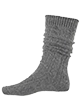 Grau melierte Wollsocken mit Rippstruktur
