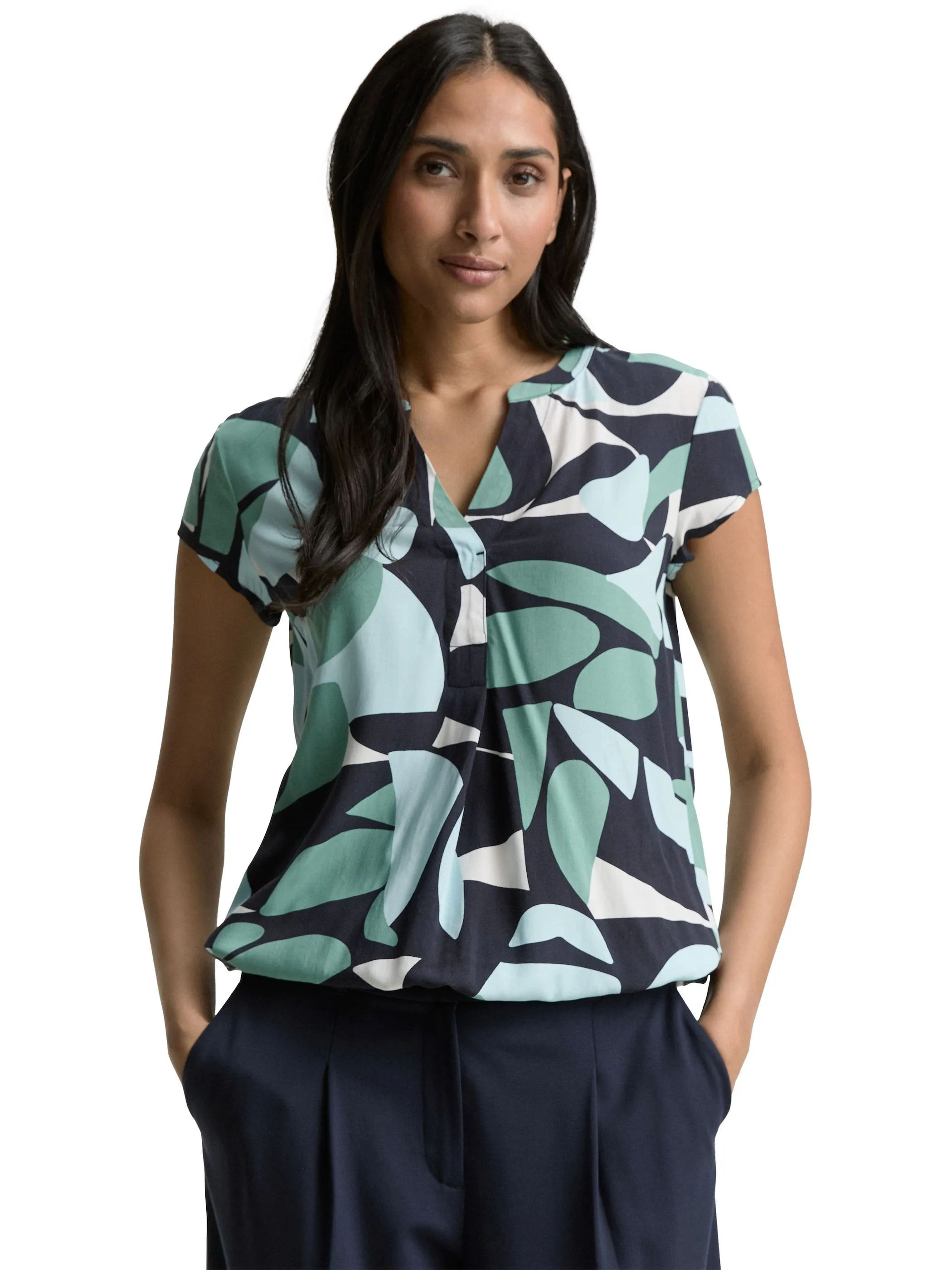 Tom Tailor 1045238 NOS blouse printed shortsleeve Grün 905962 37800 5