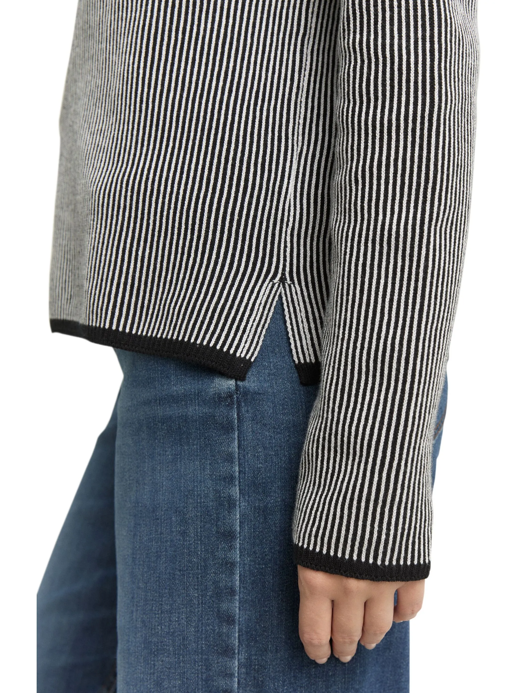 Tom Tailor 1049187 knit striped crewneck Schwarz 919040 39245