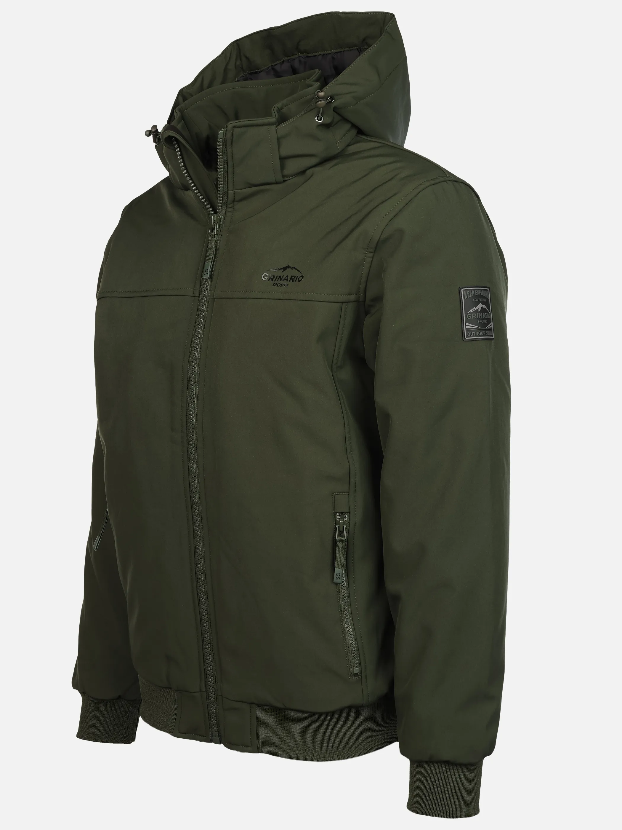 Grinario Sports He-Softshelljacke gefüttert, m. abnehmbarer Kapuze Oliv 928824 DUFFEL BAG 3