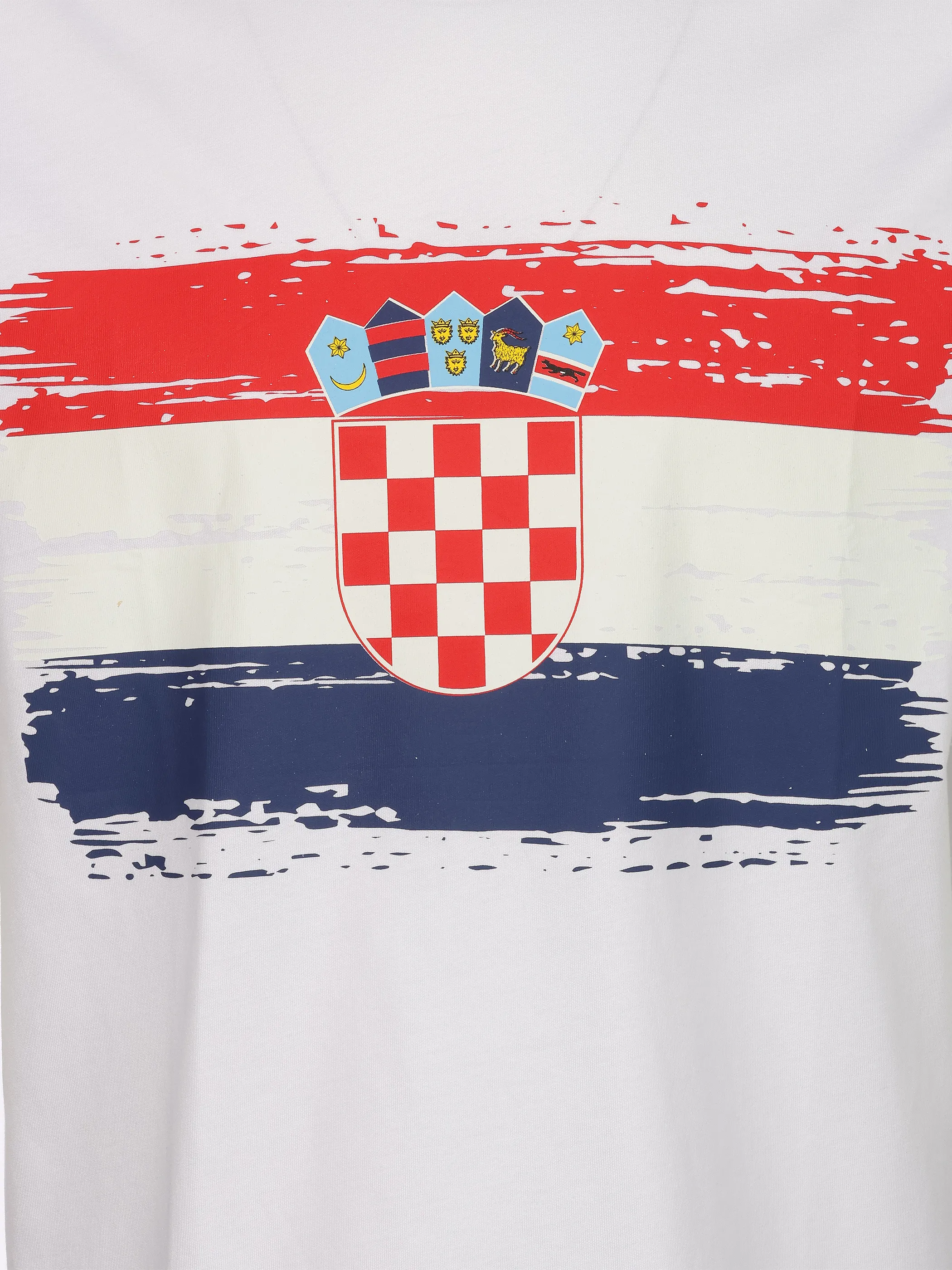 Grinario Sports Unisex Fan-T-Shirt, Croatia Weiß 927454 WHITE HR 3