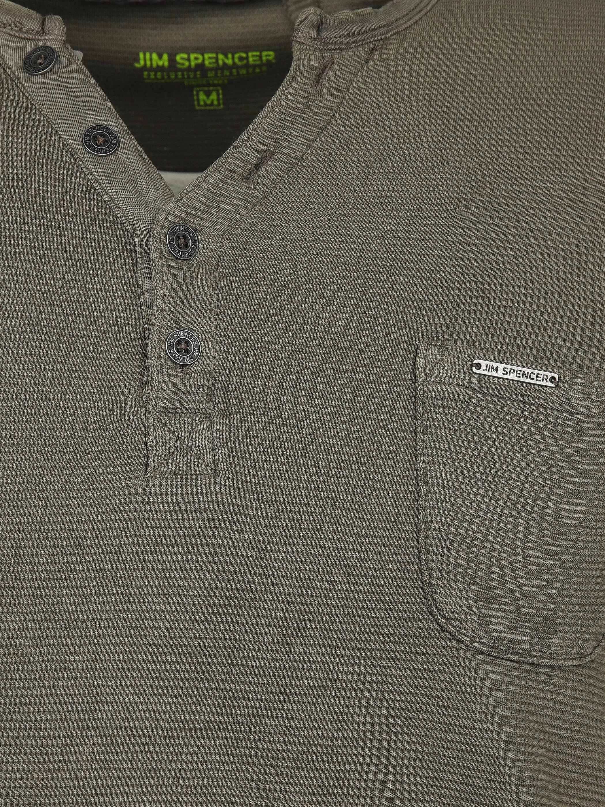 Jim Spencer He. Henleyshirt 1/2 Arm ottoman Oliv 910840 OLIVE 3