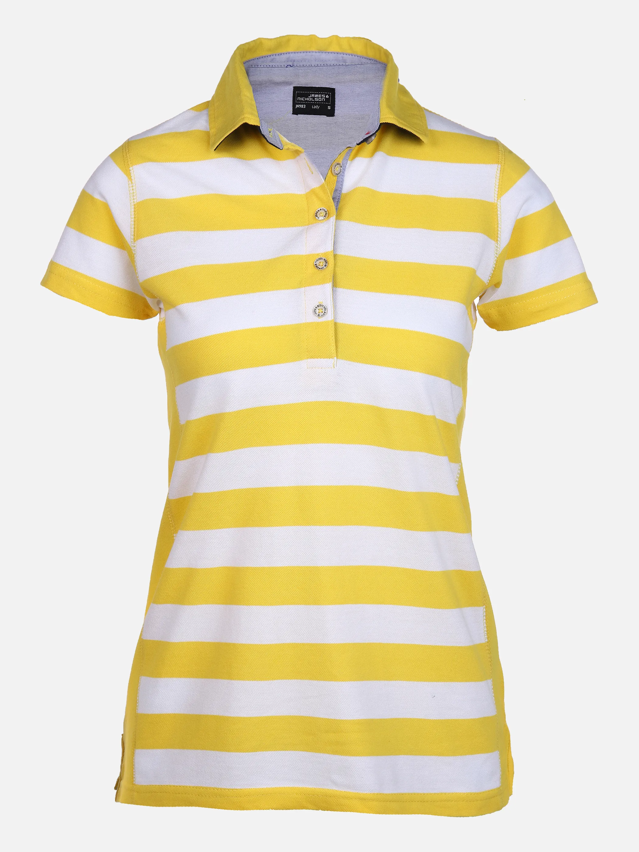 James & Nicholson Da-Halbarm-Poloshirt m. Blockr Gelb 851541 SUN YELLOW 1