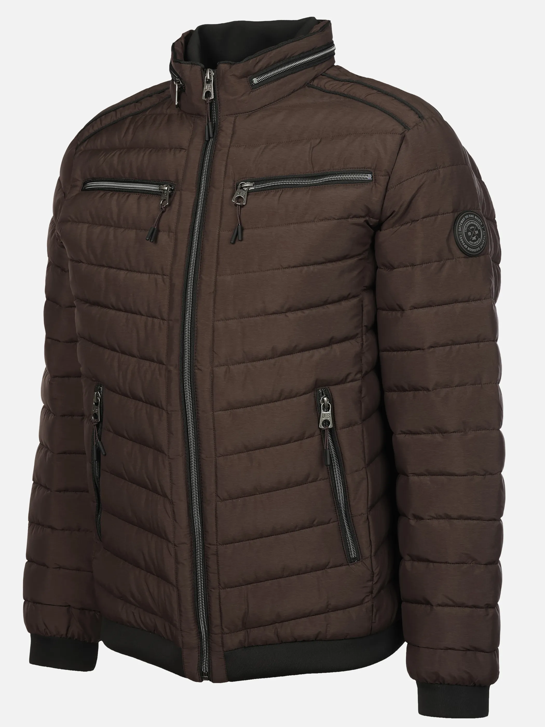 Jim Spencer He. Steppblouson melange scuba Braun 878837 BROWN 3