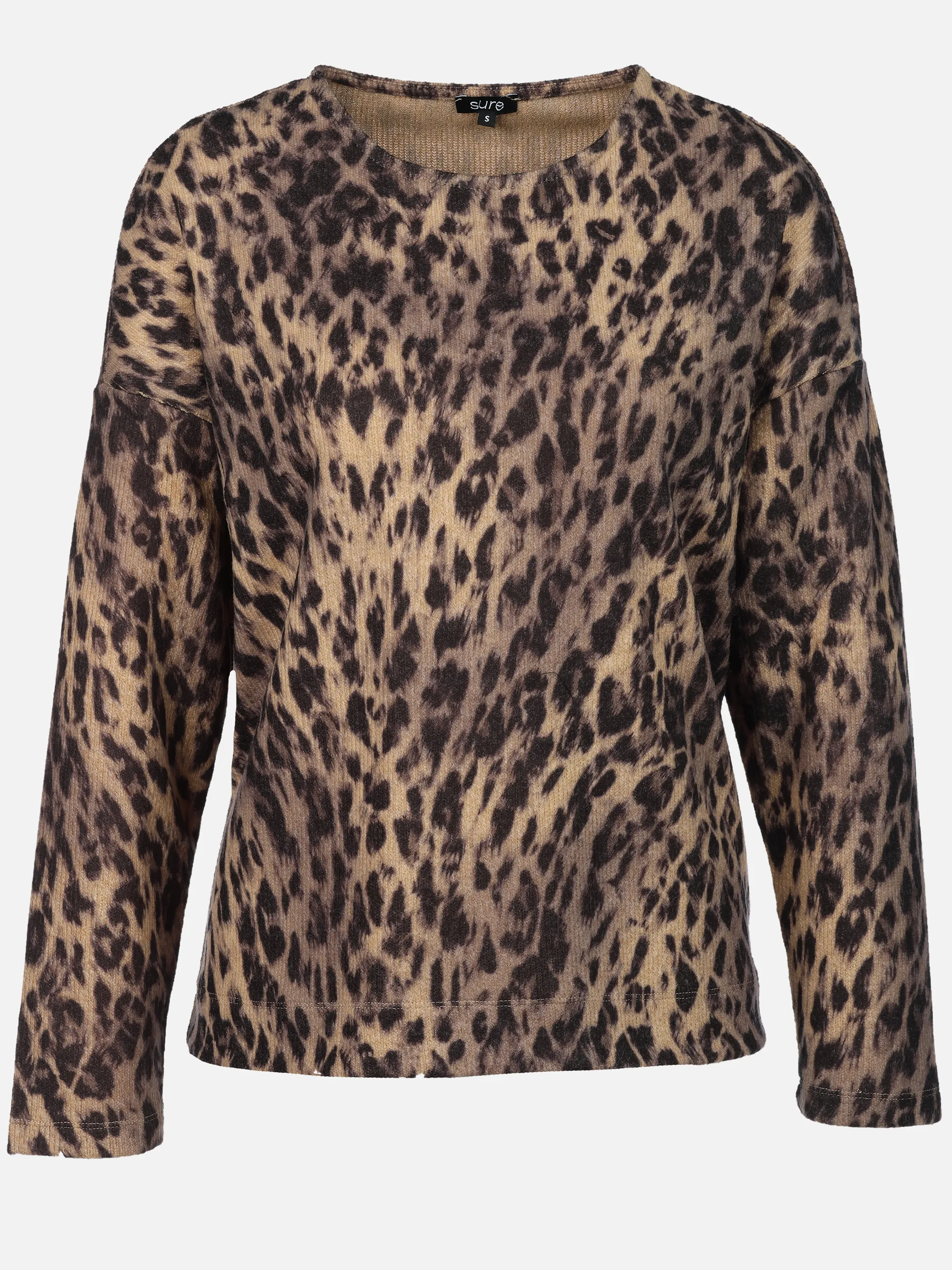 Sure Da-Flauschshirt m. Leoprint Braun 916301 TANNIN 1