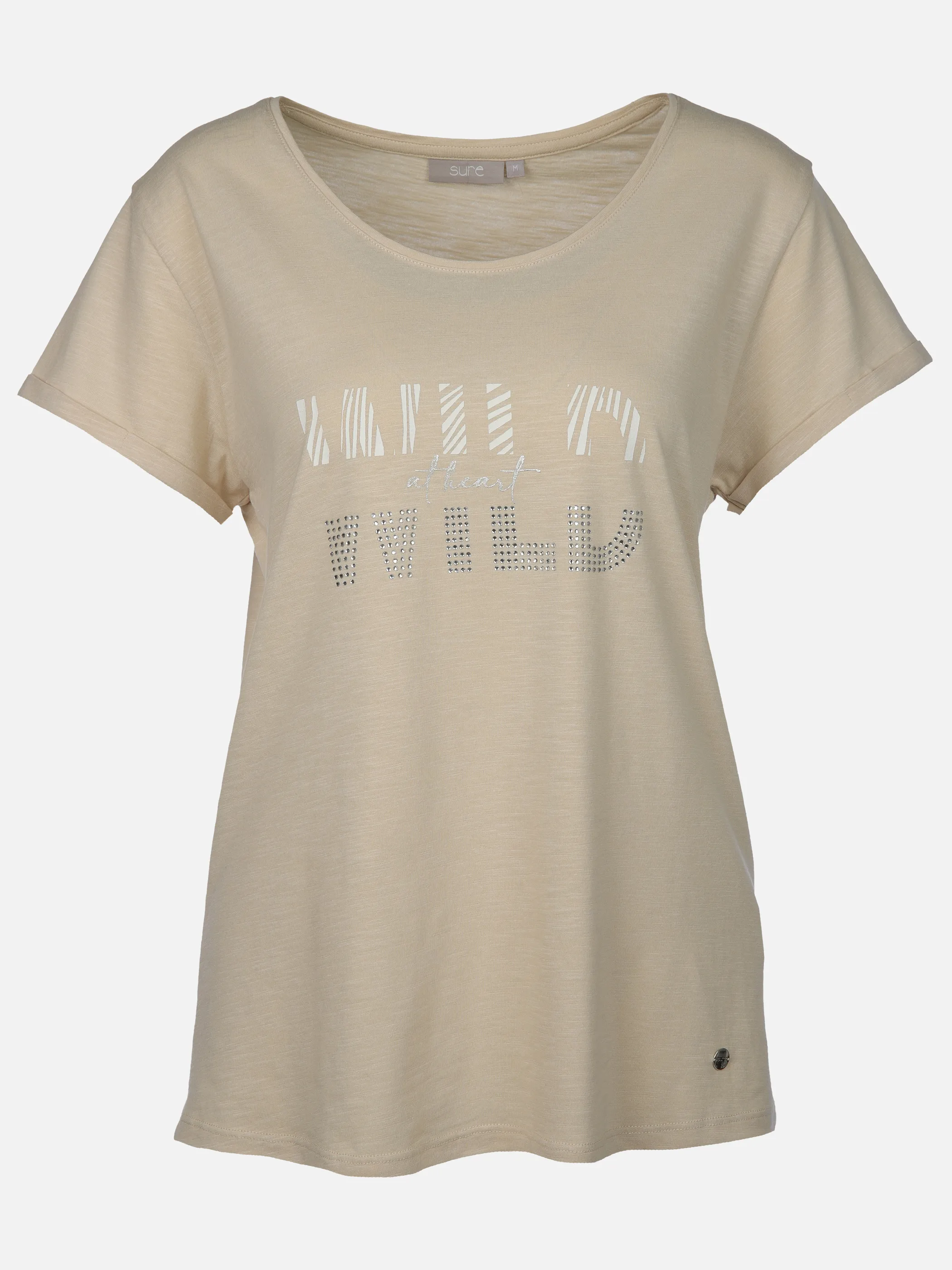 Sure Da-T-Shirt m. Frontdruck Beige 908103 FRENCH OAK 1
