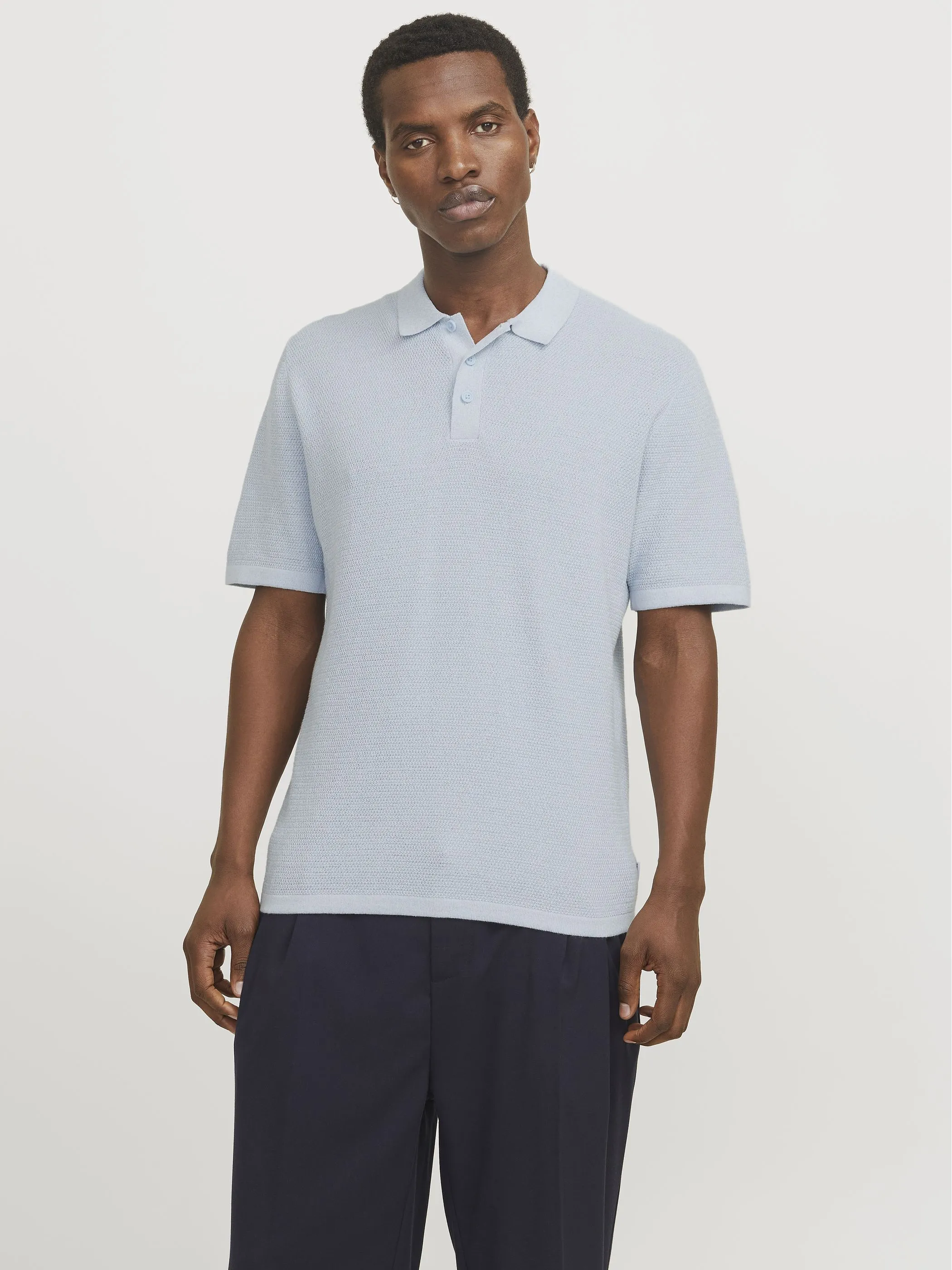 Jack Jones 12268281 JJEGEORGE KNIT POLO S Blau 903405 175780001 2