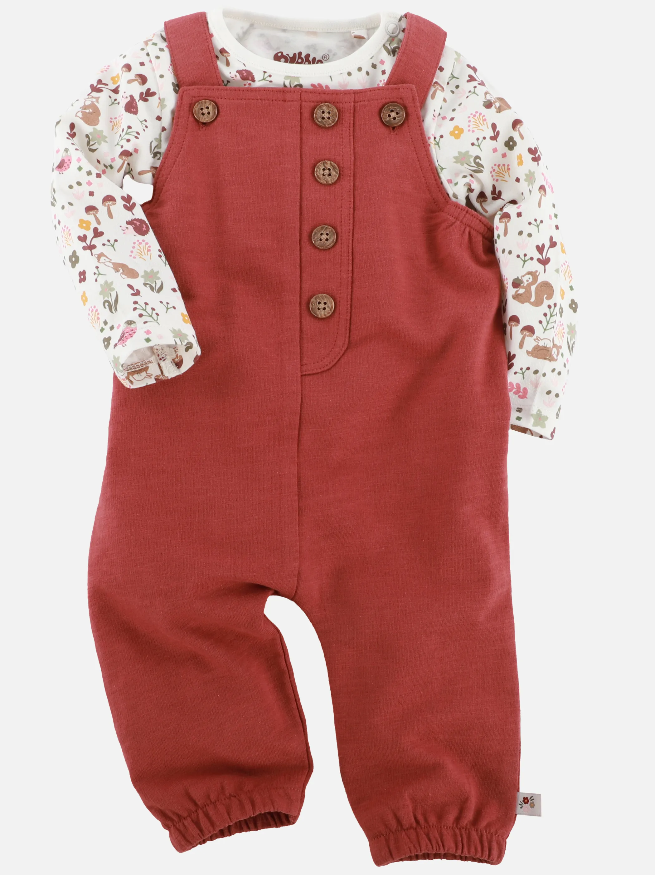 Bubble Gum BM Strampler Set in bordeaux mit AOP Longsleeve Rot 899535 BORDEA 1