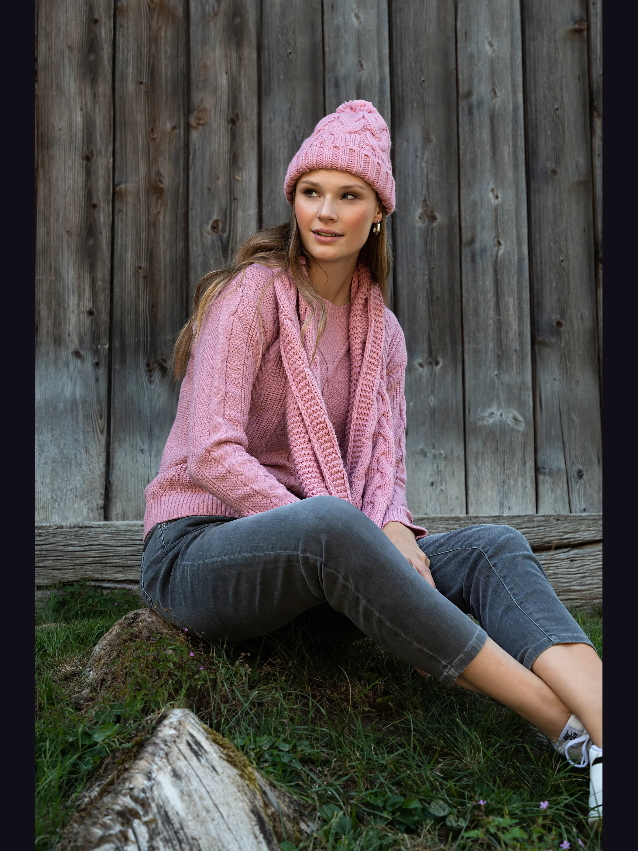 Sure Da-Strickpullover m.Zopfstrick Grau 868569 POWDER 4