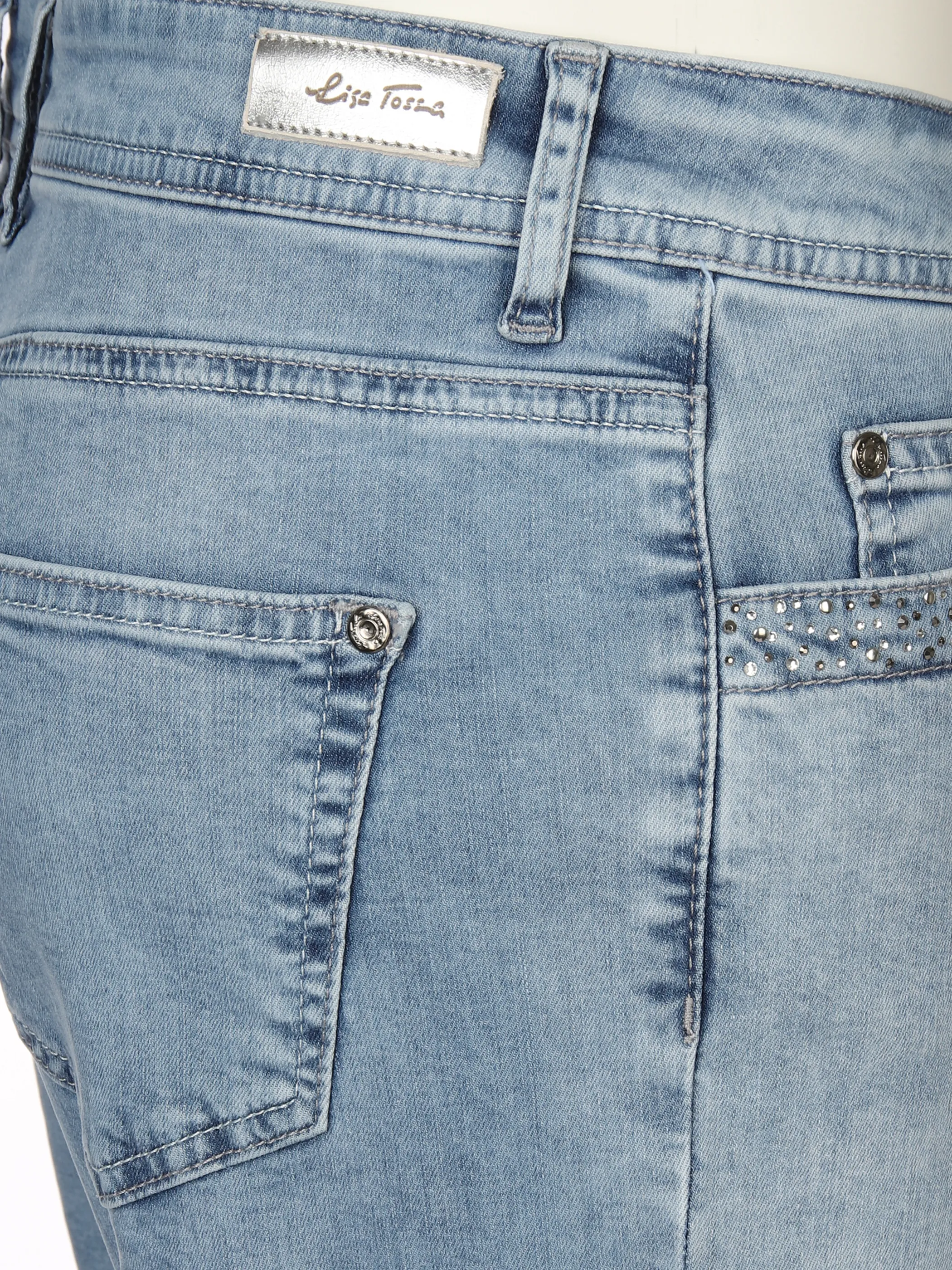 Lisa Tossa Da-Jeans slimfit Hana m.Strass Blau 880223 MITTELBLAU 4
