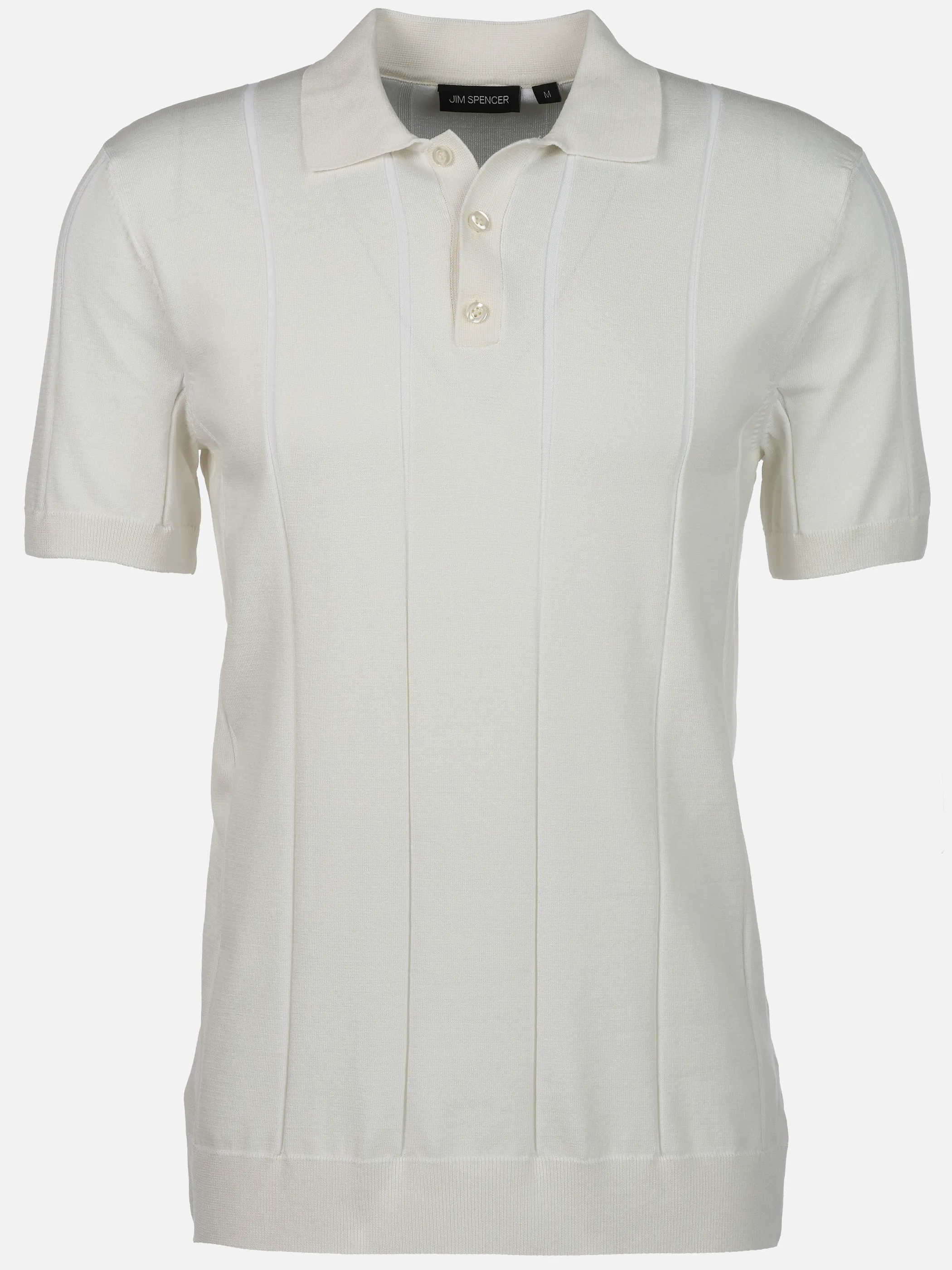 Jim Spencer He. Strickpolo 1/2 Arm dropneedle Weiß 928817 OFFWHITE 1