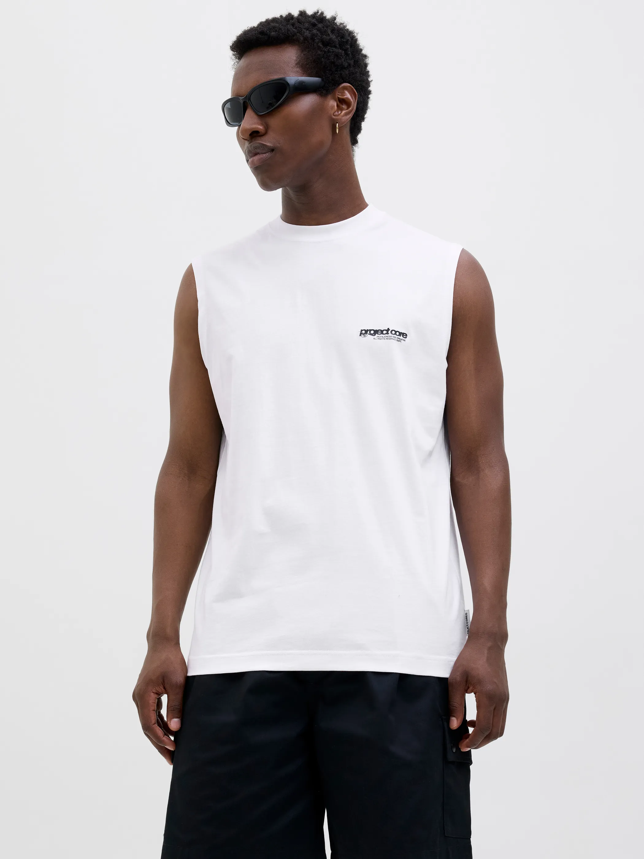 Jack Jones 12273446 JCOUNION PRINT TANK T Weiß 910473 177627 3