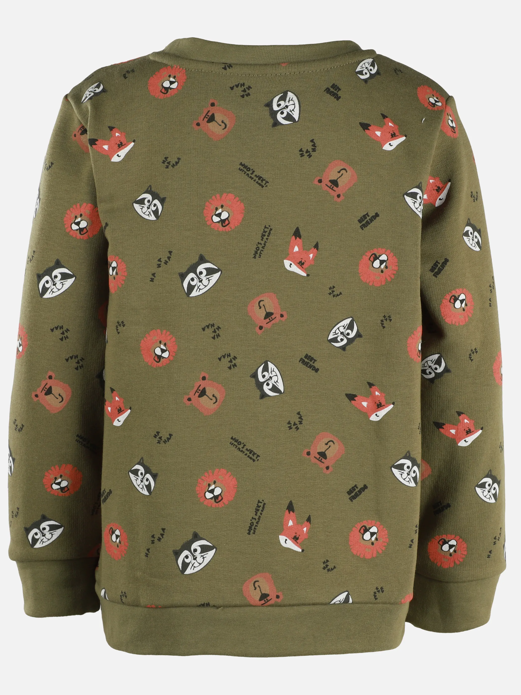 One Way KJ Sweatshirt mit Waschbär/Löwe/Bär AOP in grün Grün 913511 GRÜN 2