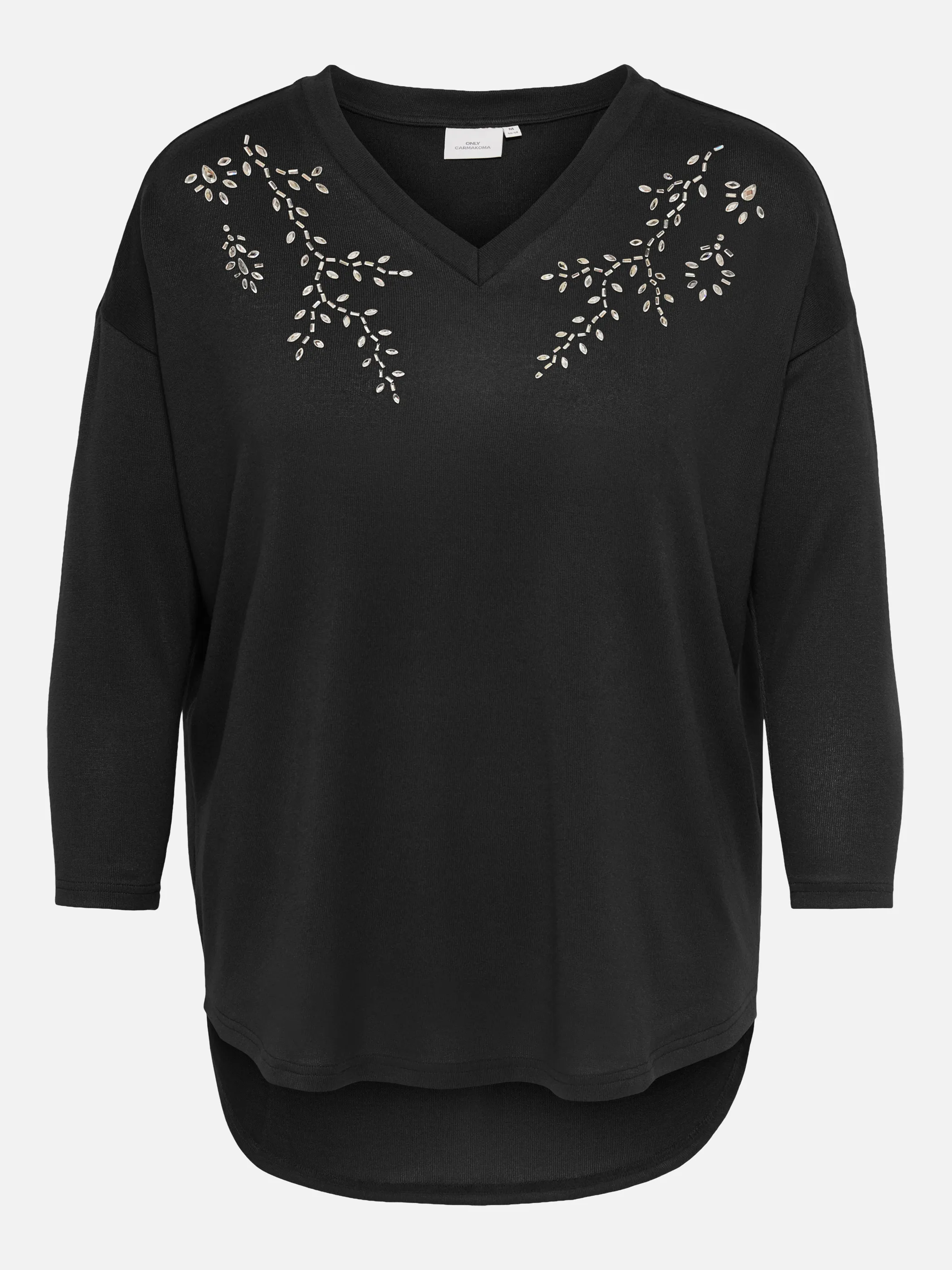 Only Carmakoma 15384134 CARALBA L/S V-NECK DE Schwarz 933785 177911011 4