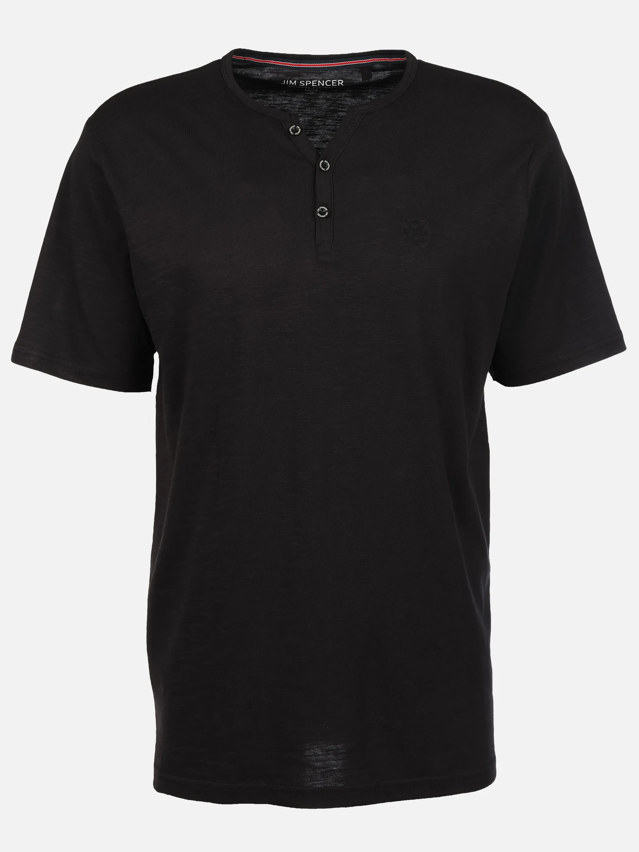 Jim Spencer He. Henleyshirt 1/2 Arm basic slub Schwarz 925180 BLACK 1