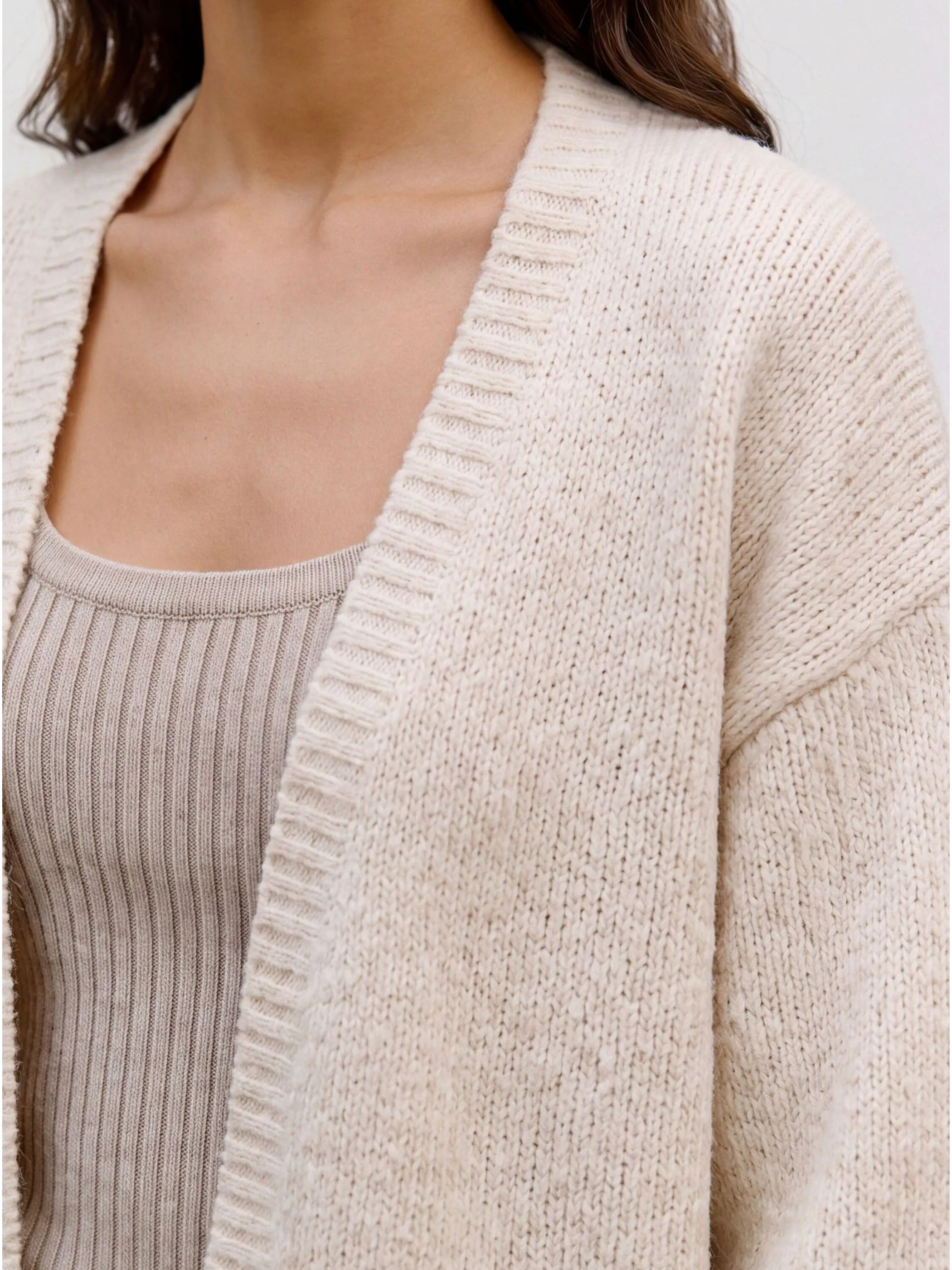 Vero Moda 10273101 VMMAYBE LS OPEN CARDI Beige 922595 222913 3