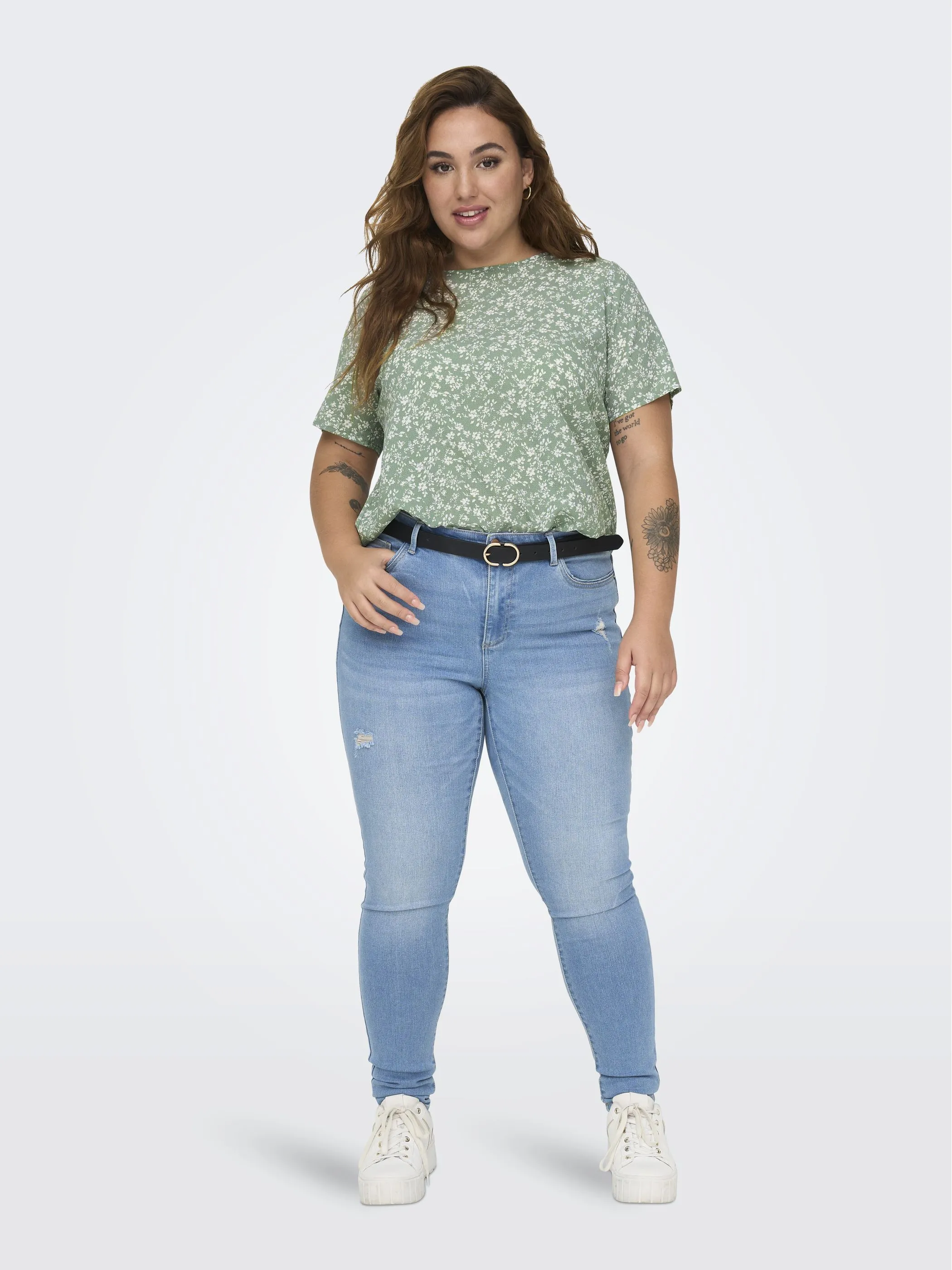 Only Carmakoma 15218353 CARVICA SS AOP TOP NO Grün 843421 271516025 4