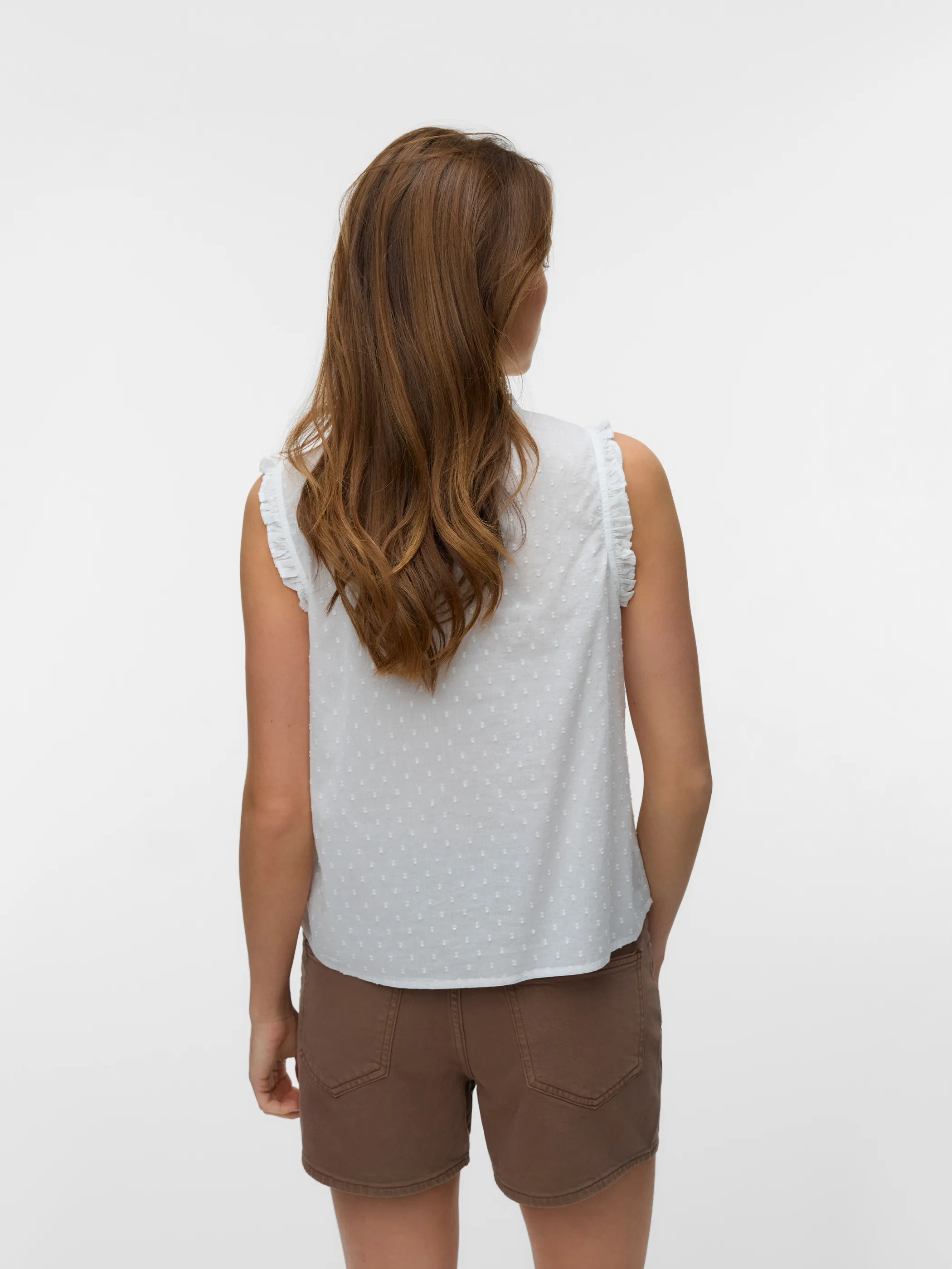 Vero Moda 10342734 VMTRINE SL TOP WVN NO Weiß 922296 175598 3