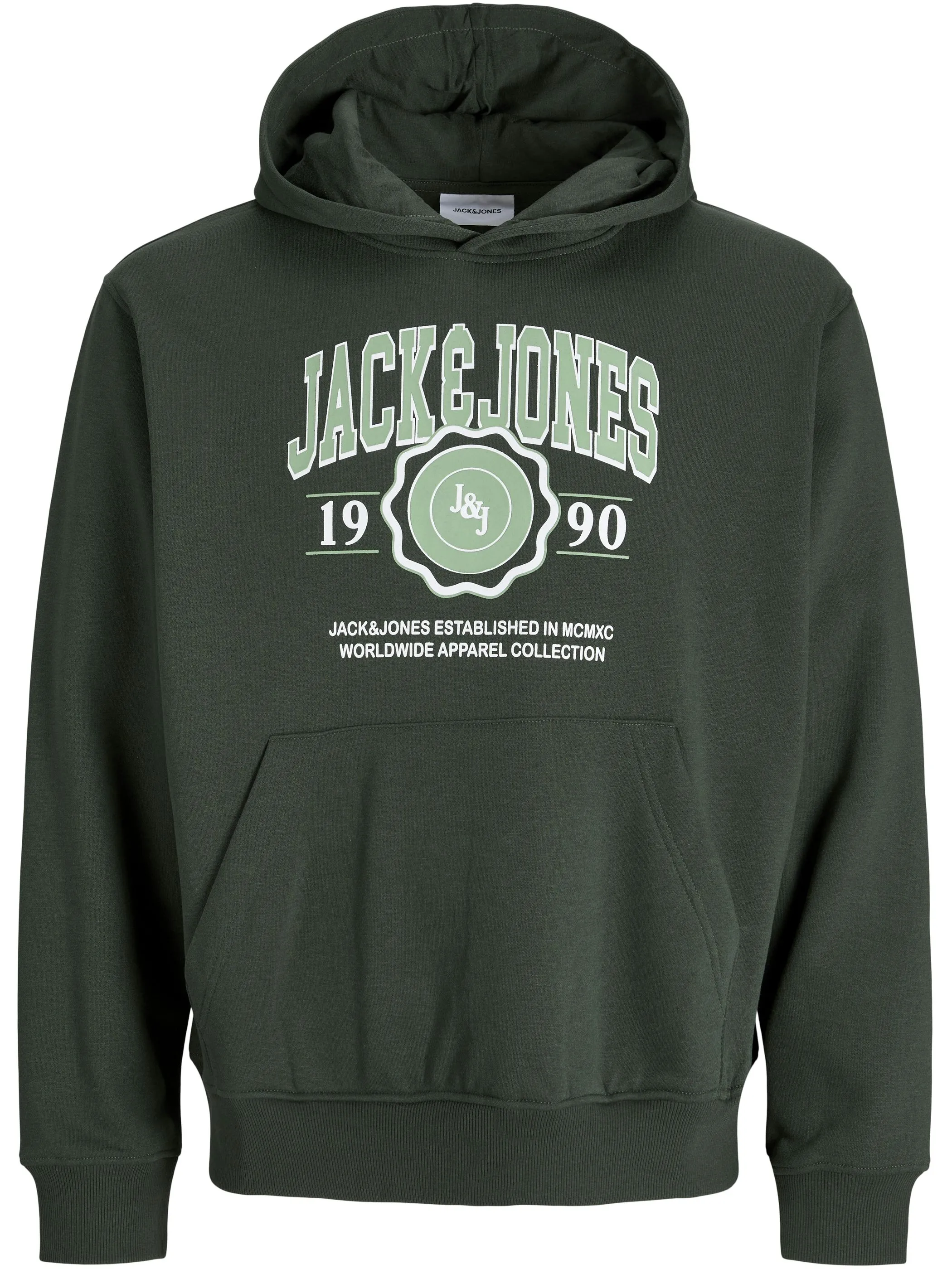 Jack Jones 12278640 JJMAKO SWEAT HOOD Grün 925548 176438 1