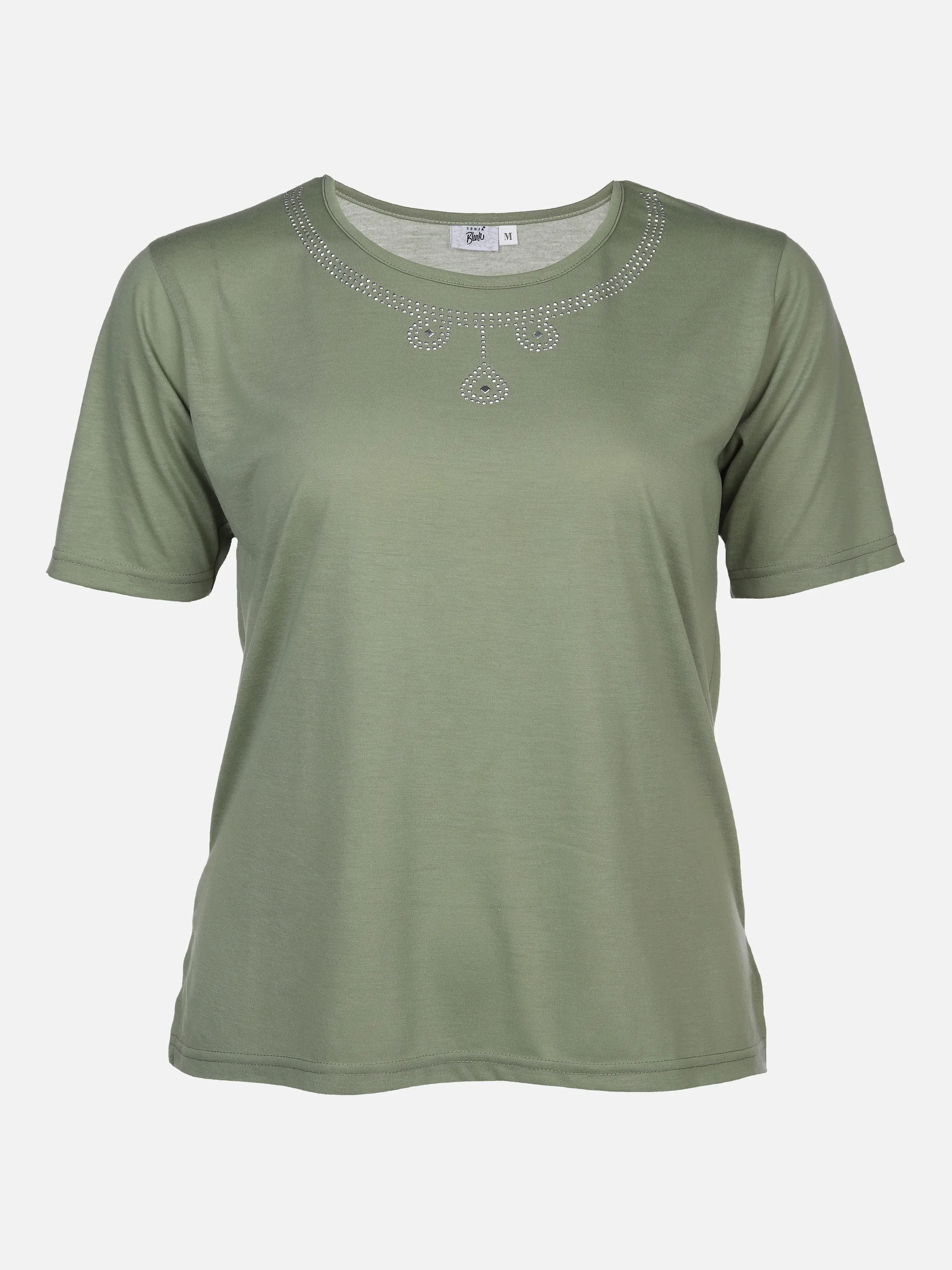 Sonja Blank Da-gr.Gr.T-Shirt m.Strassapplikation Grün 876188 SALBEI 1