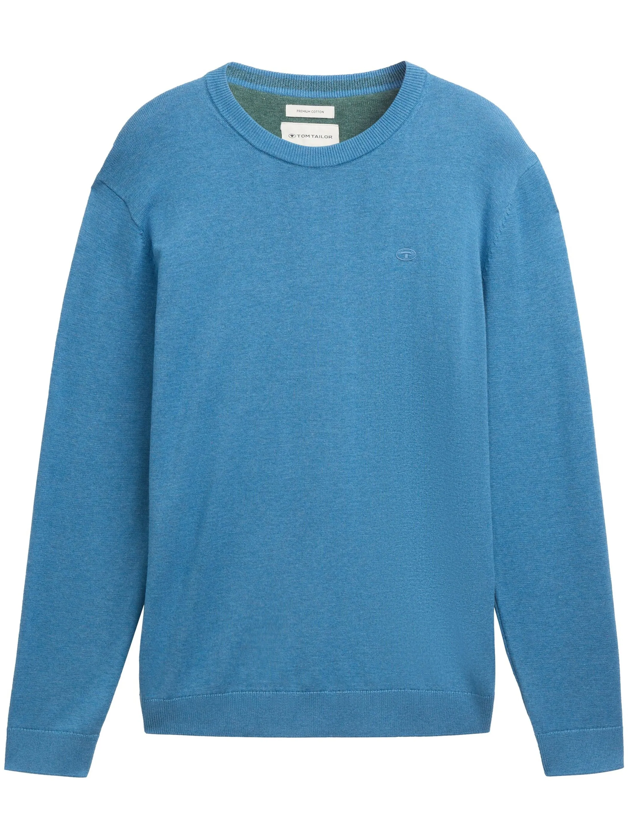 Tom Tailor 1039805 NOS basic crewneck knit Blau 898460 37095 1