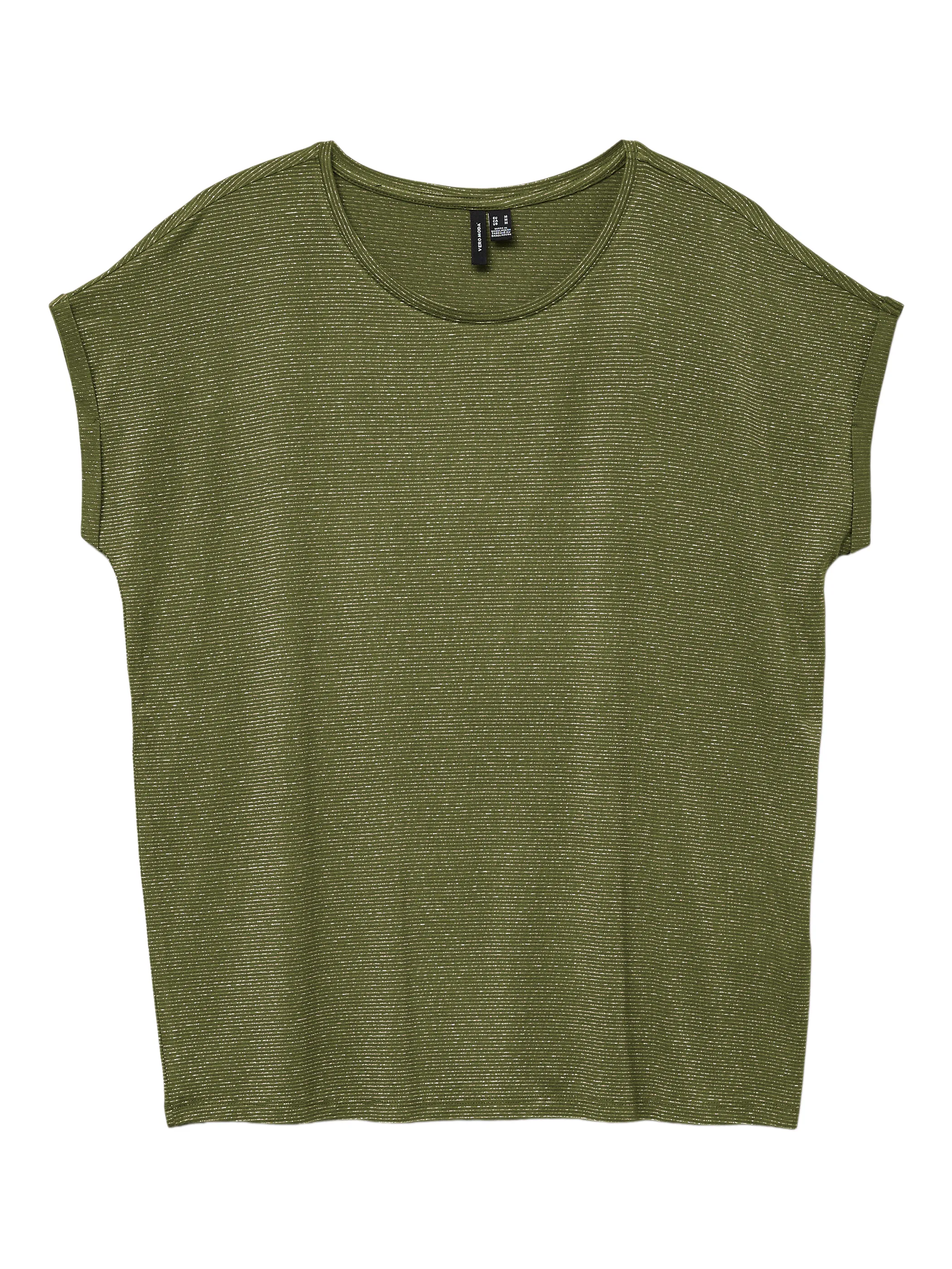 Vero Moda 10250488 VMLAVA GLITTER SS TOP STRIPE Grau 852566 306803002 1