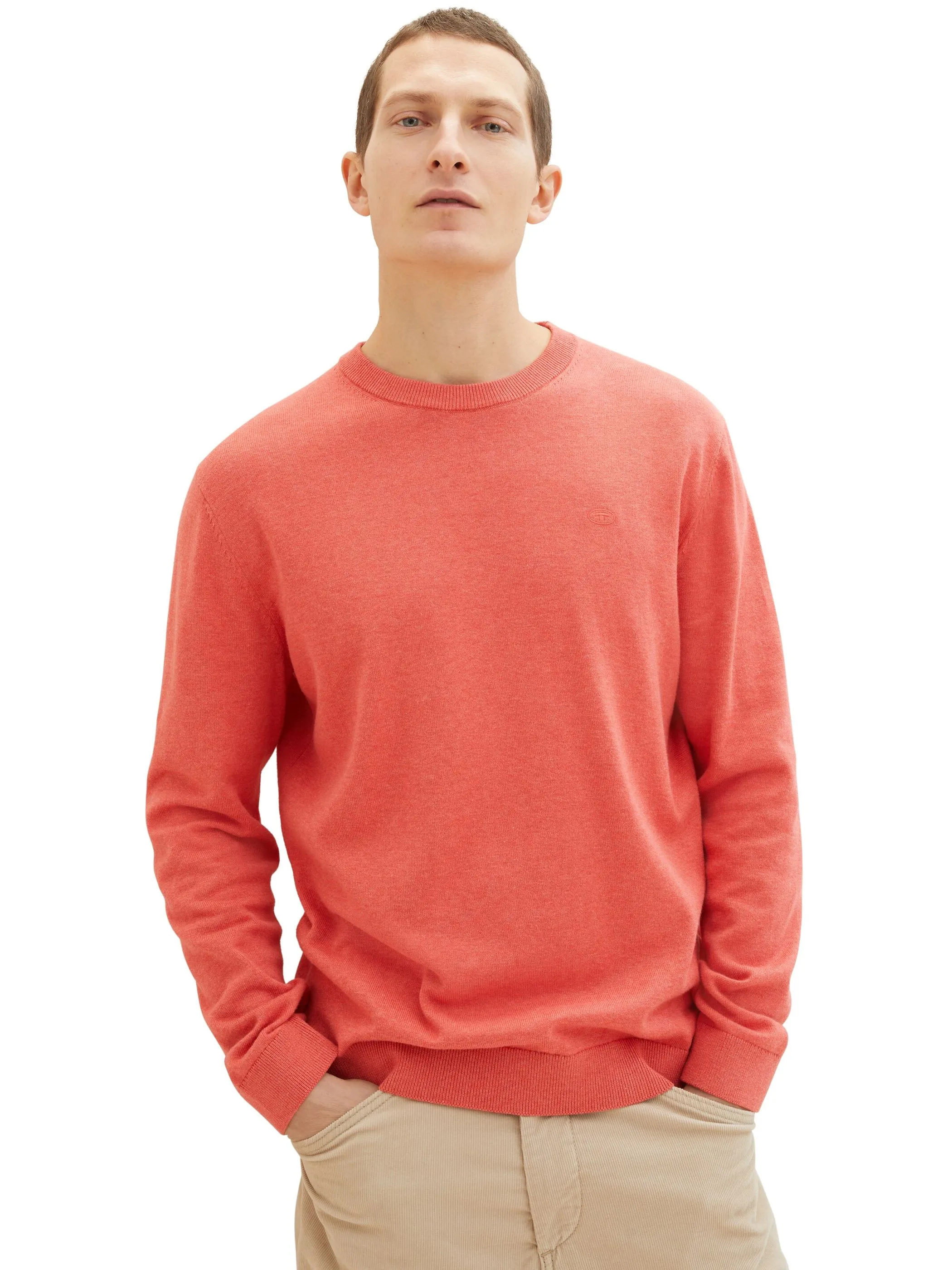 Tom Tailor 1039805 NOS basic crewneck knit Rot 898460 34141