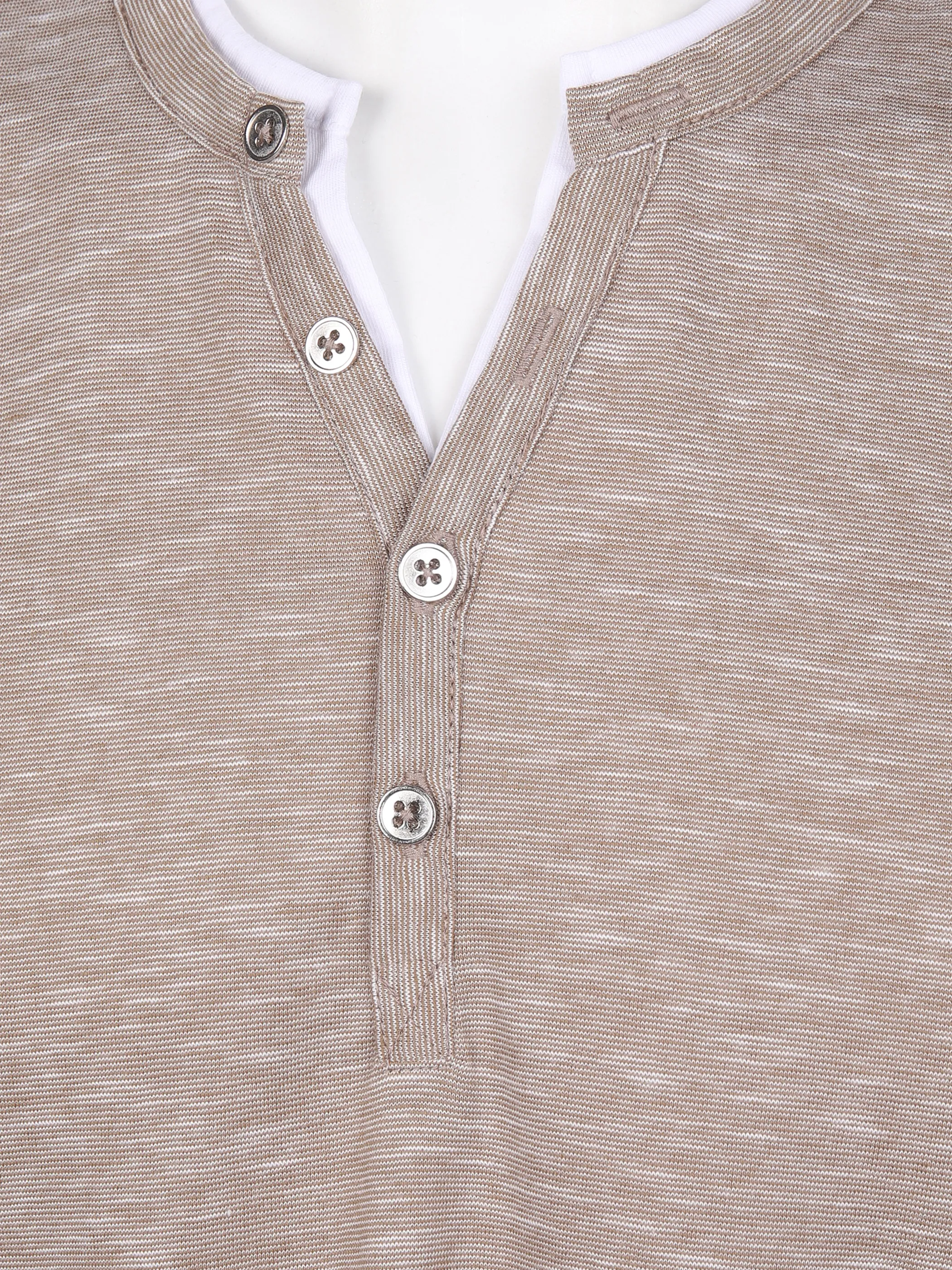 IX-O YF-He-Serafino T-Shirt, V-Neck Braun 863905 BROWN/BEIG 3
