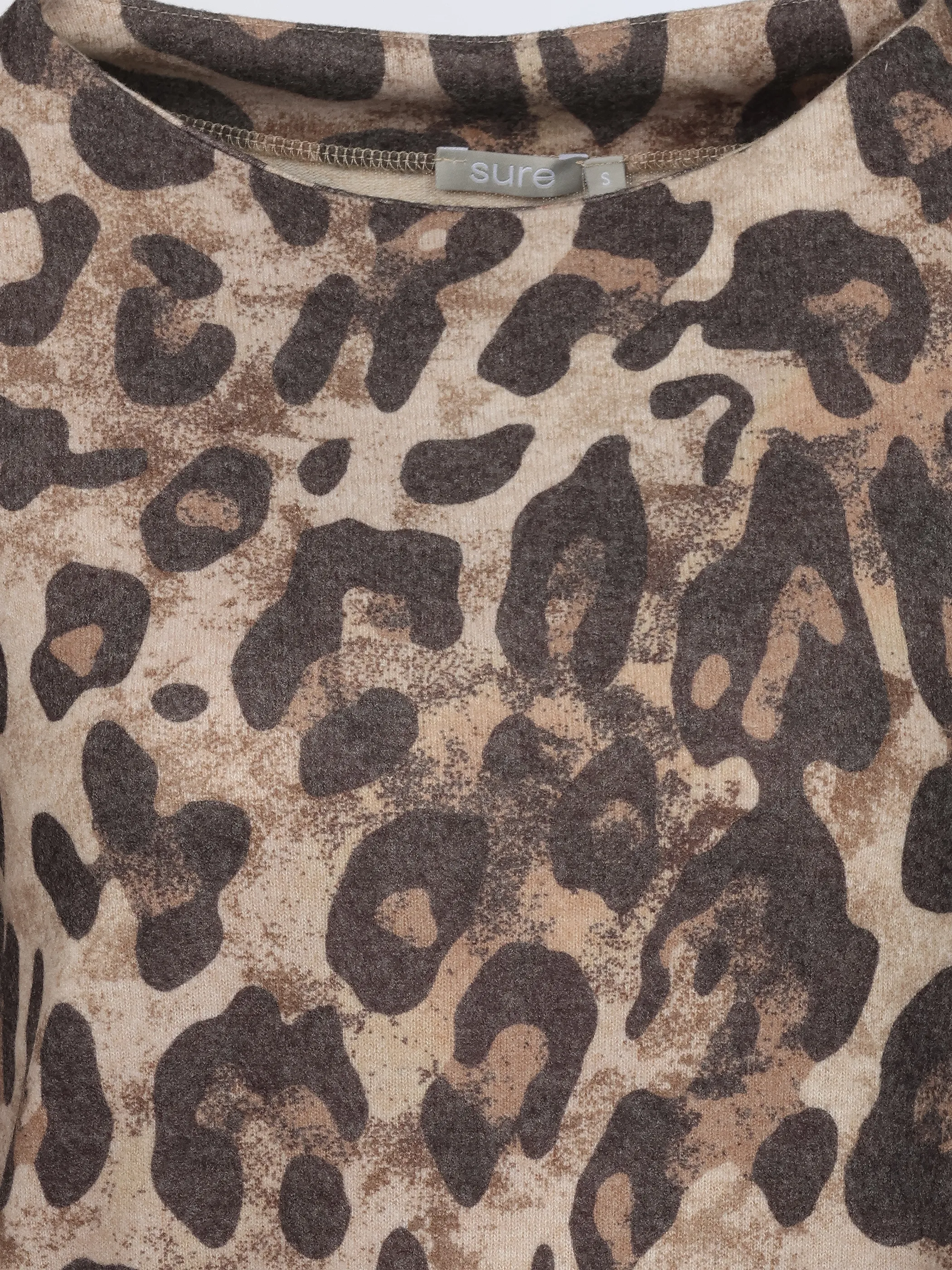 Sure Da.Print Flausch Shirt m.Kelchkragen Braun 932519 LEOPRIN 3