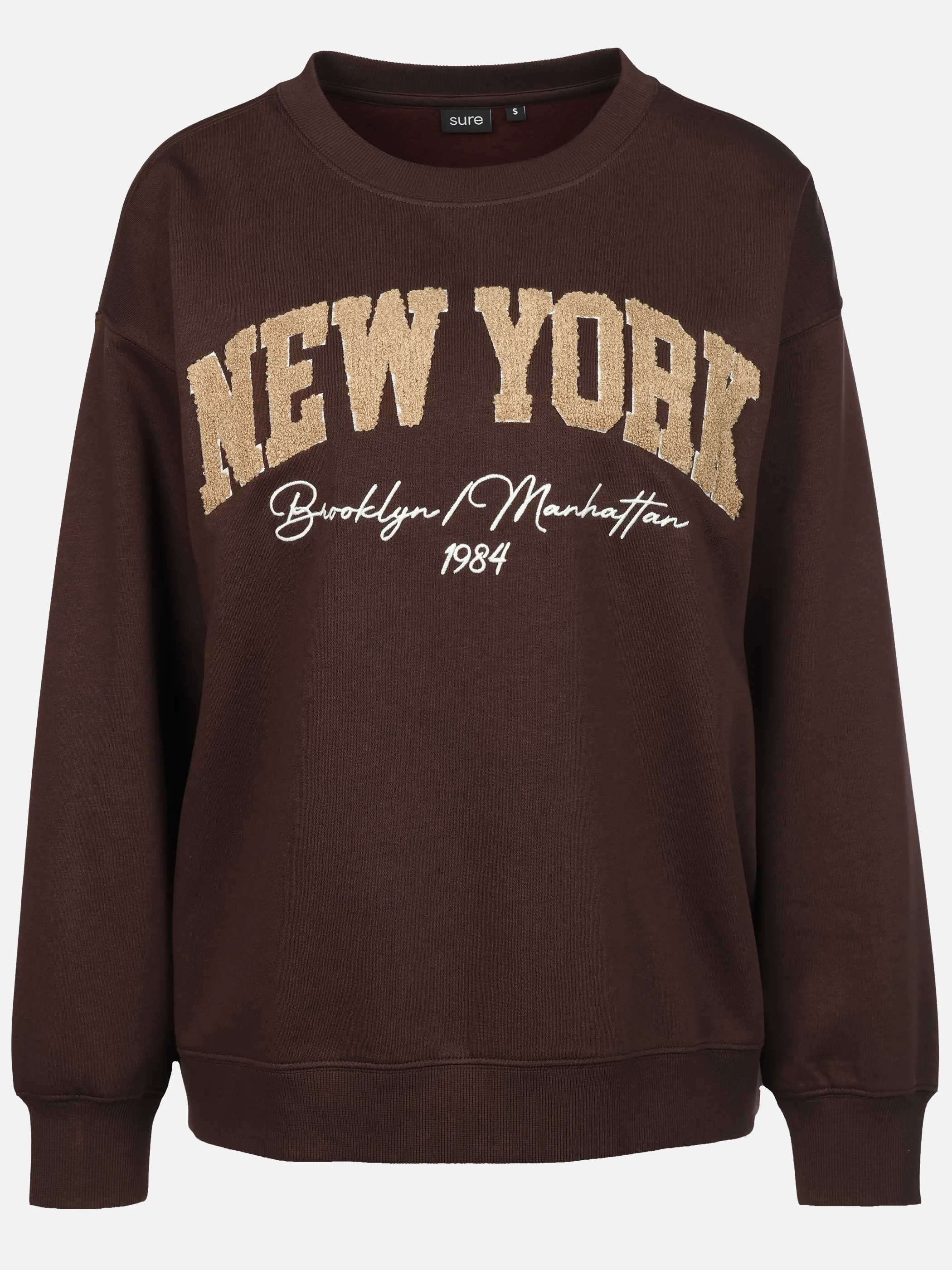 Sure Da-Sweatshirt m. Stickerei Braun 928159 JAVA 1