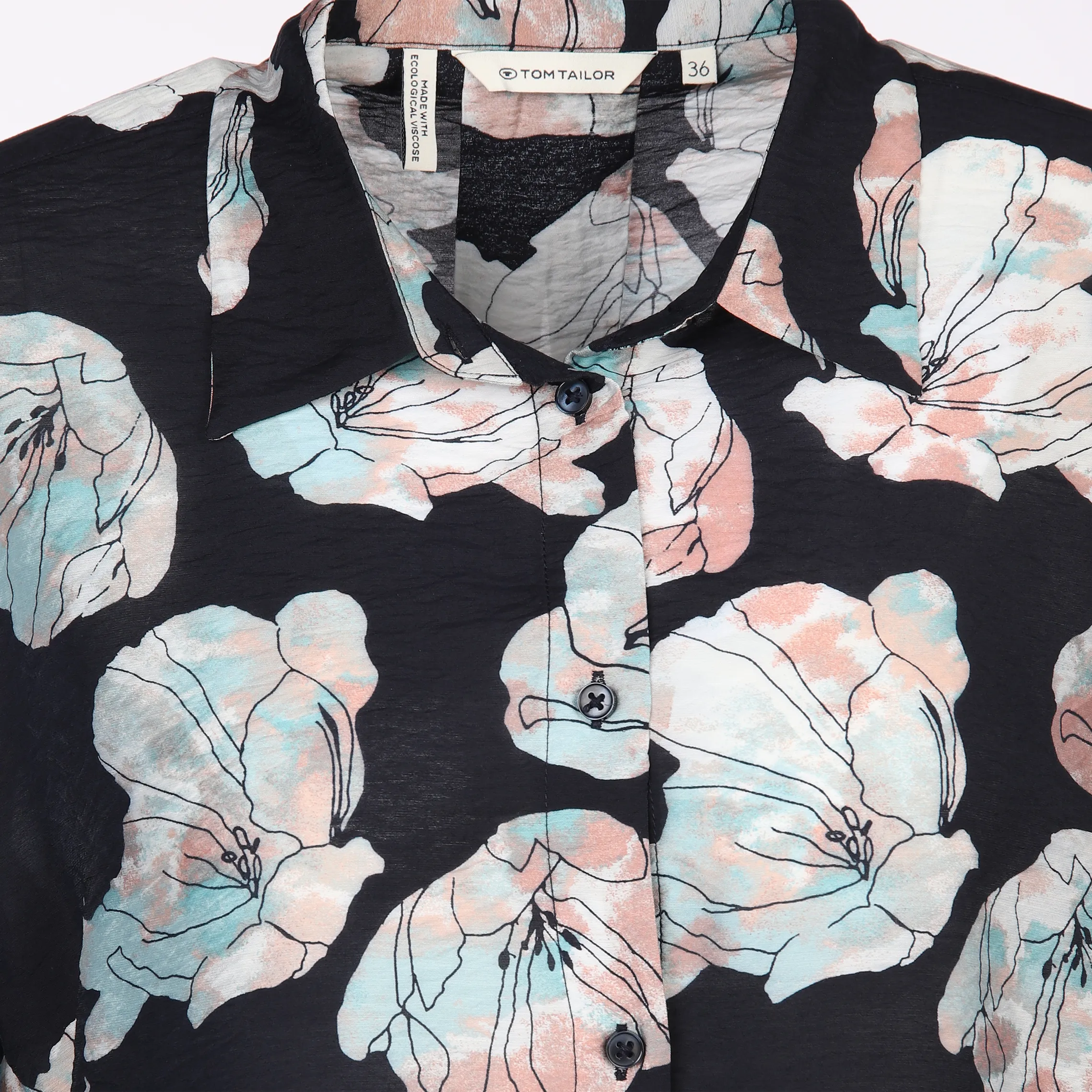 Tom Tailor 1037889 printed blouse with collar Marine 883831 32413 3 Tom Tailor 1037889 printed blouse with collar Marine 883831 32413 3