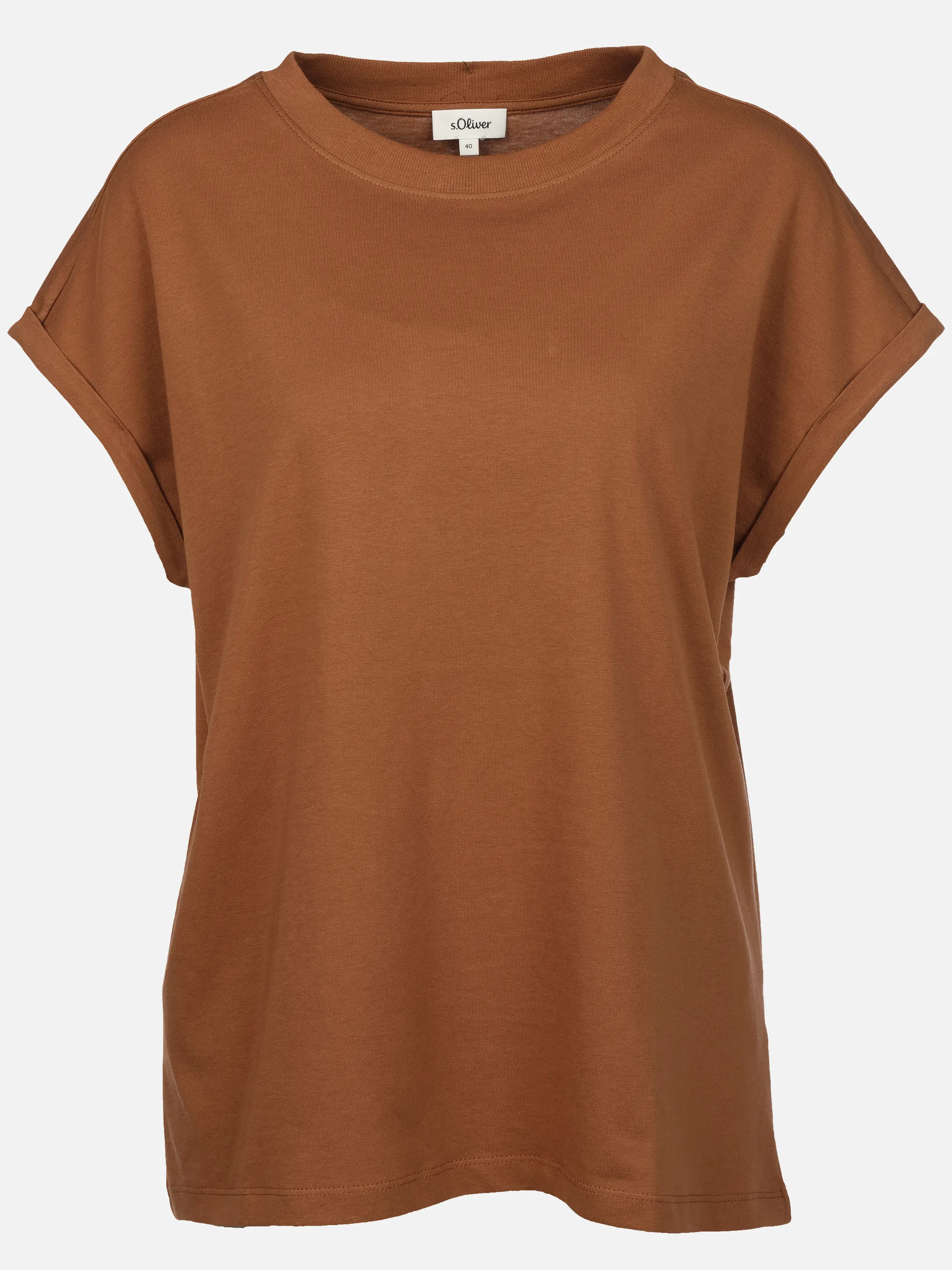 s.Oliver 2184731 T-Shirt, Uni Braun 930461 8830 1