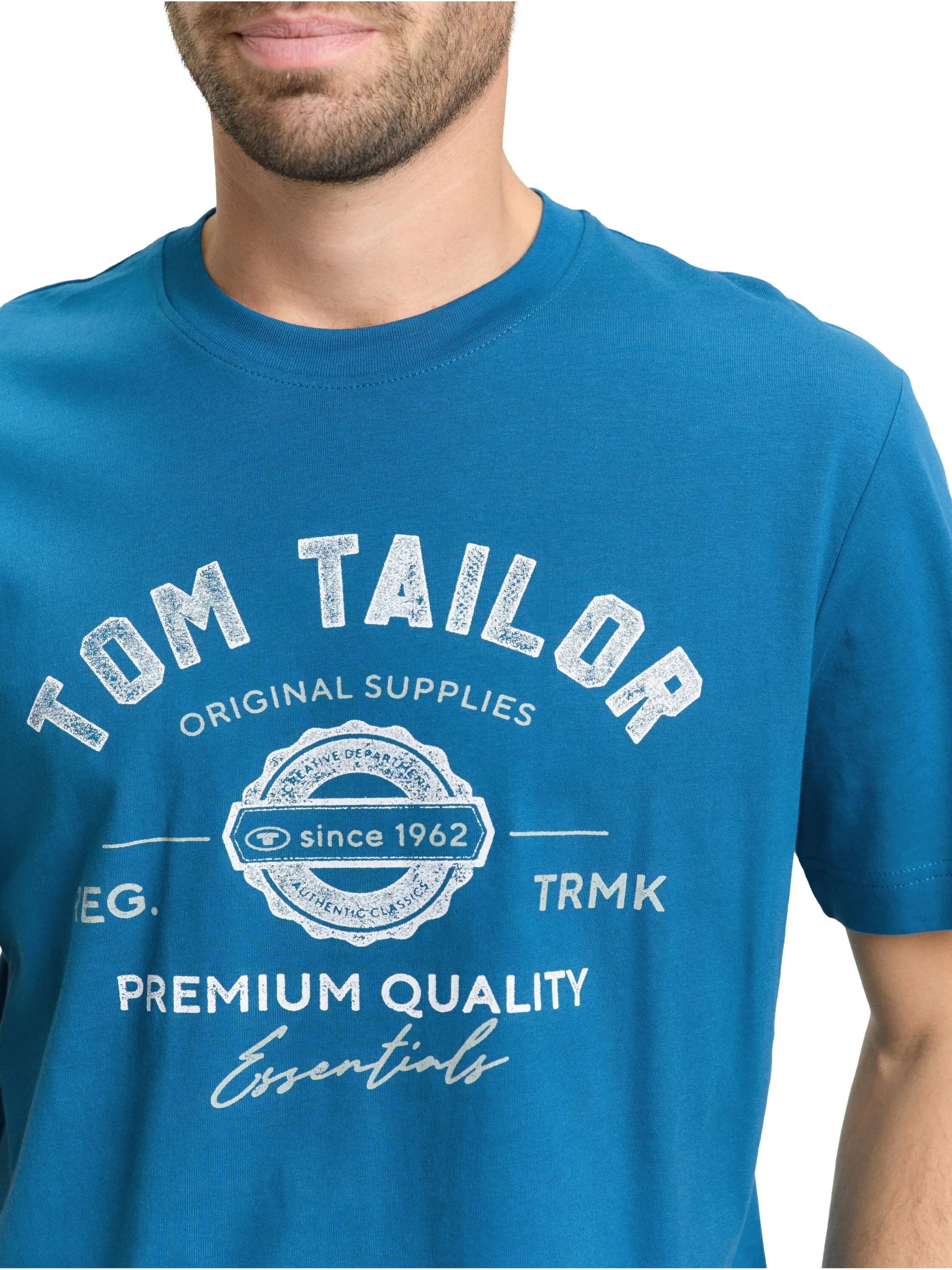 Tom Tailor 1037735 NOS logo tee Türkis 884276 28857