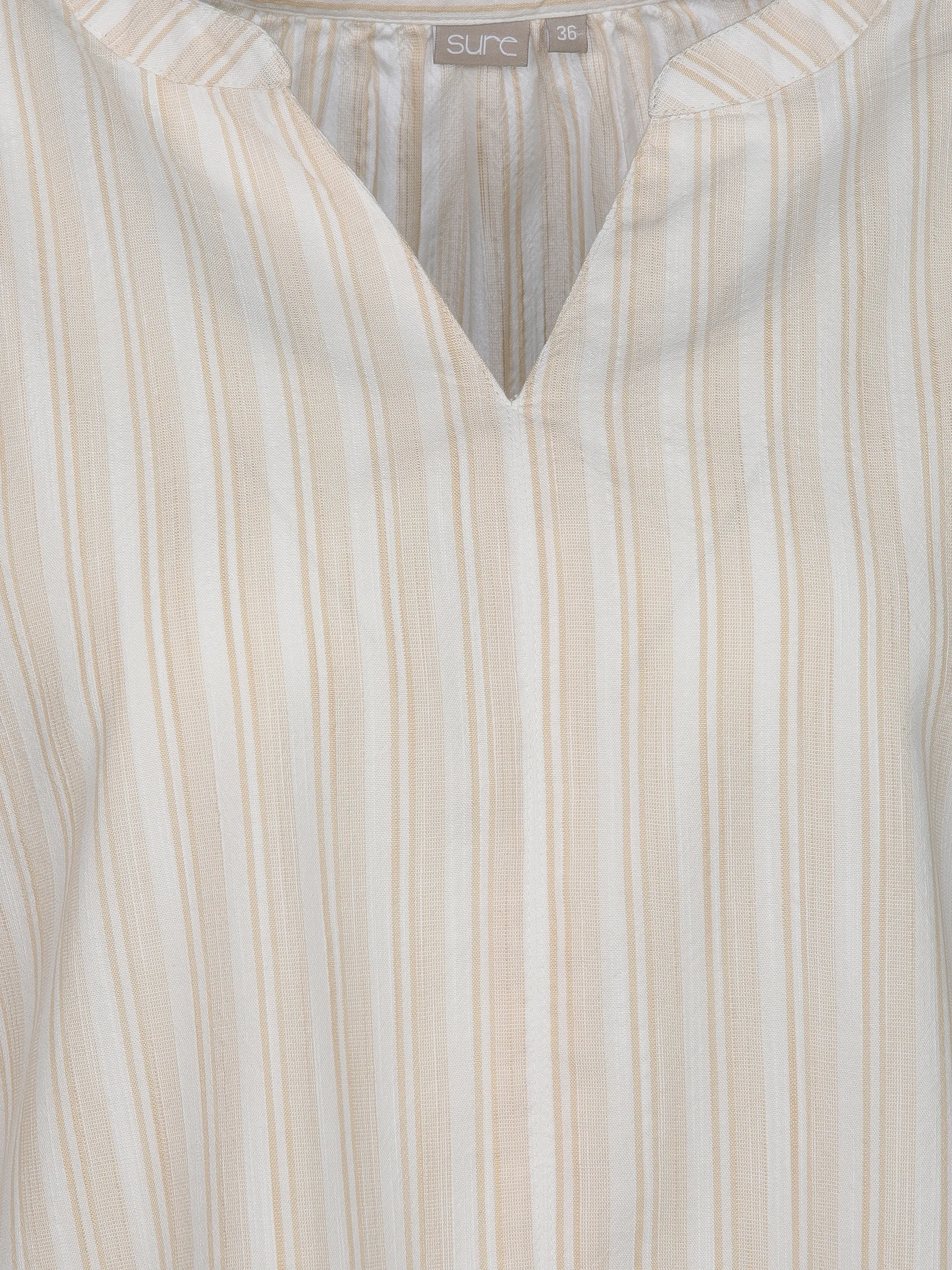 Sure Da-Streifen-Blusentop Beige 905665 BEIGE 3